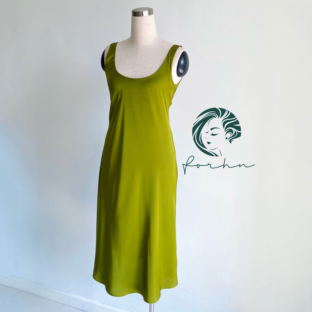 Eudora Midi Slip Dress, Scoop Neck, Bridal Party Dress