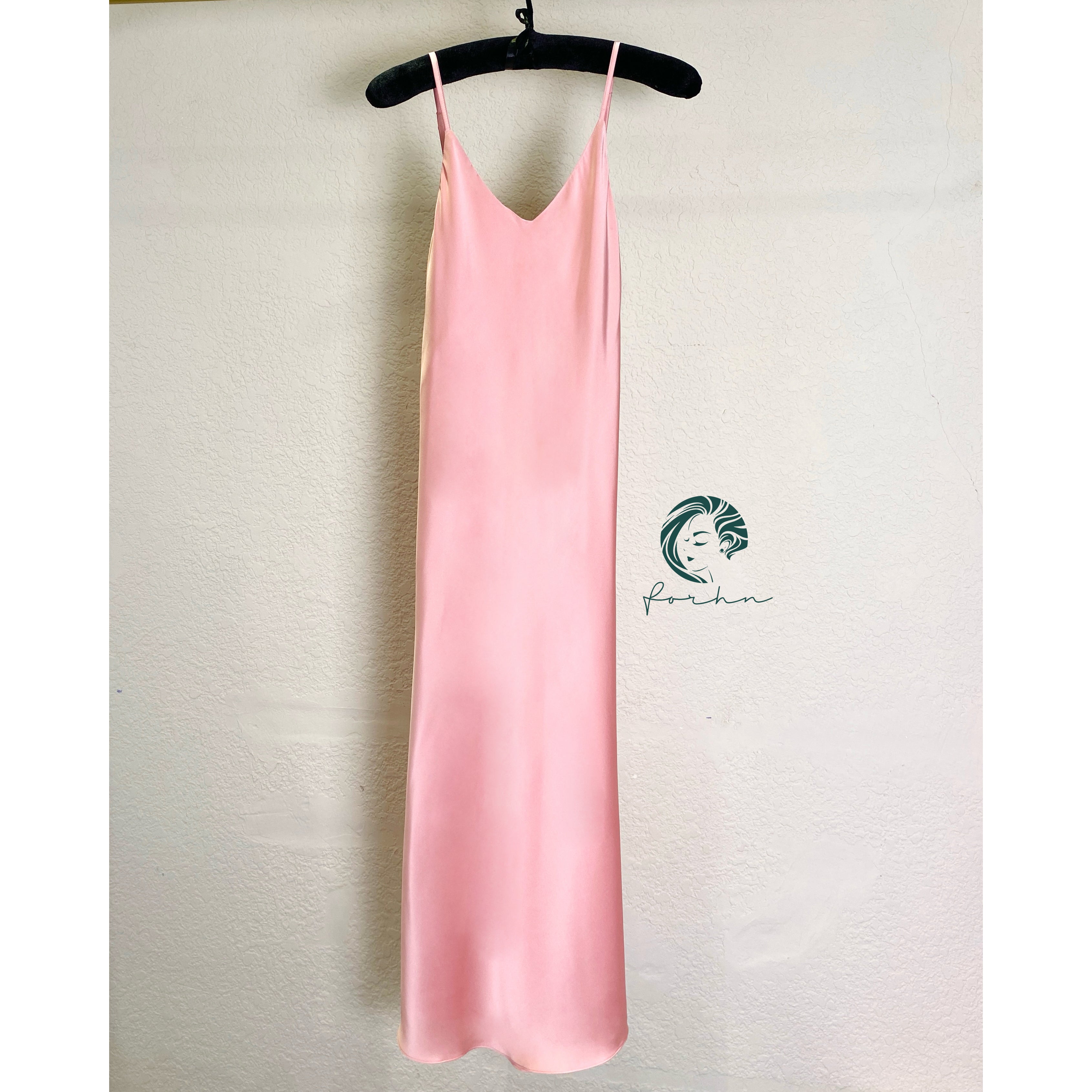 Melanie Silky Satin Maxi Slip Dress, Women Summer Cami Dress, Bridesmaid Outfit