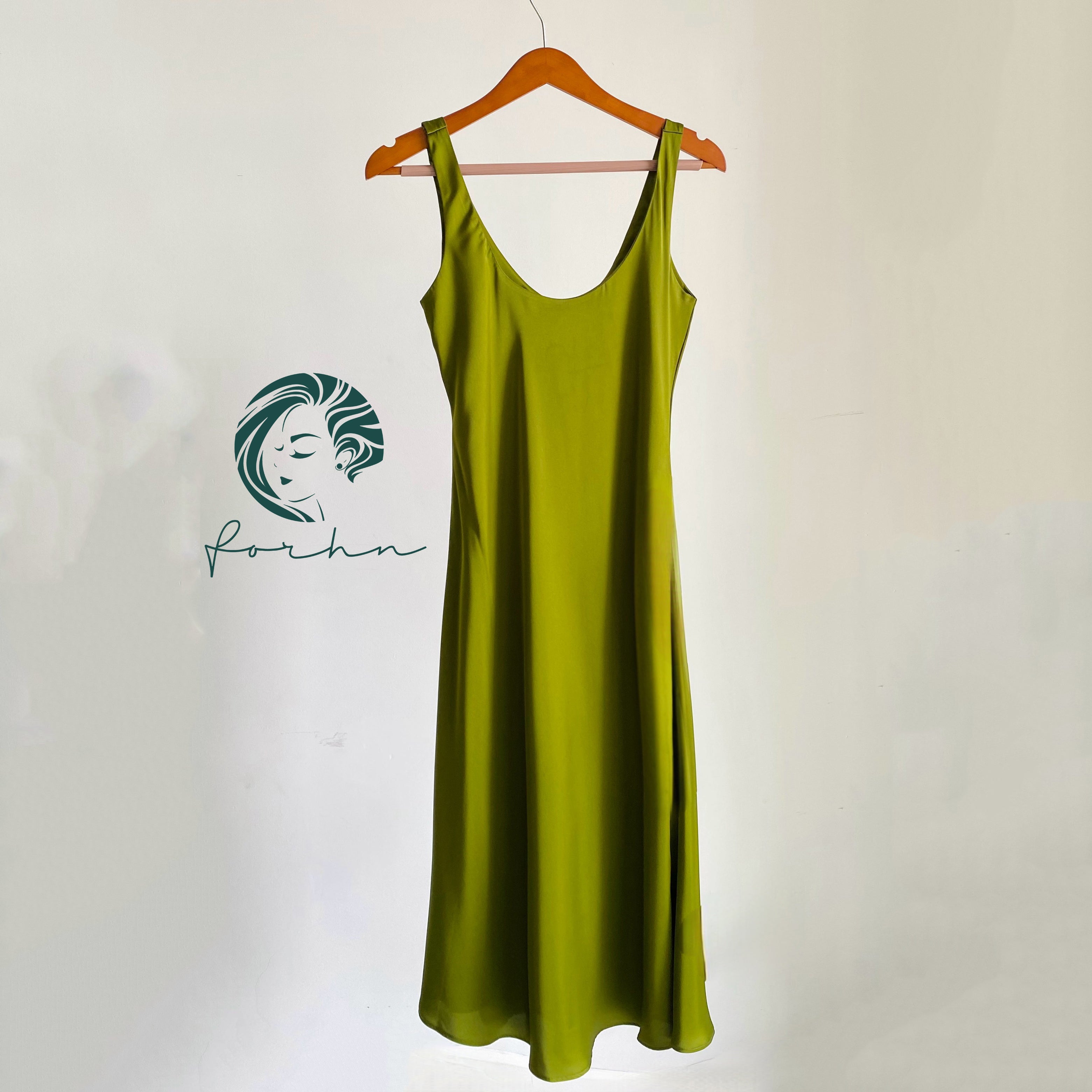 Eudora Midi Slip Dress, Scoop Neck, Bridal Party Dress