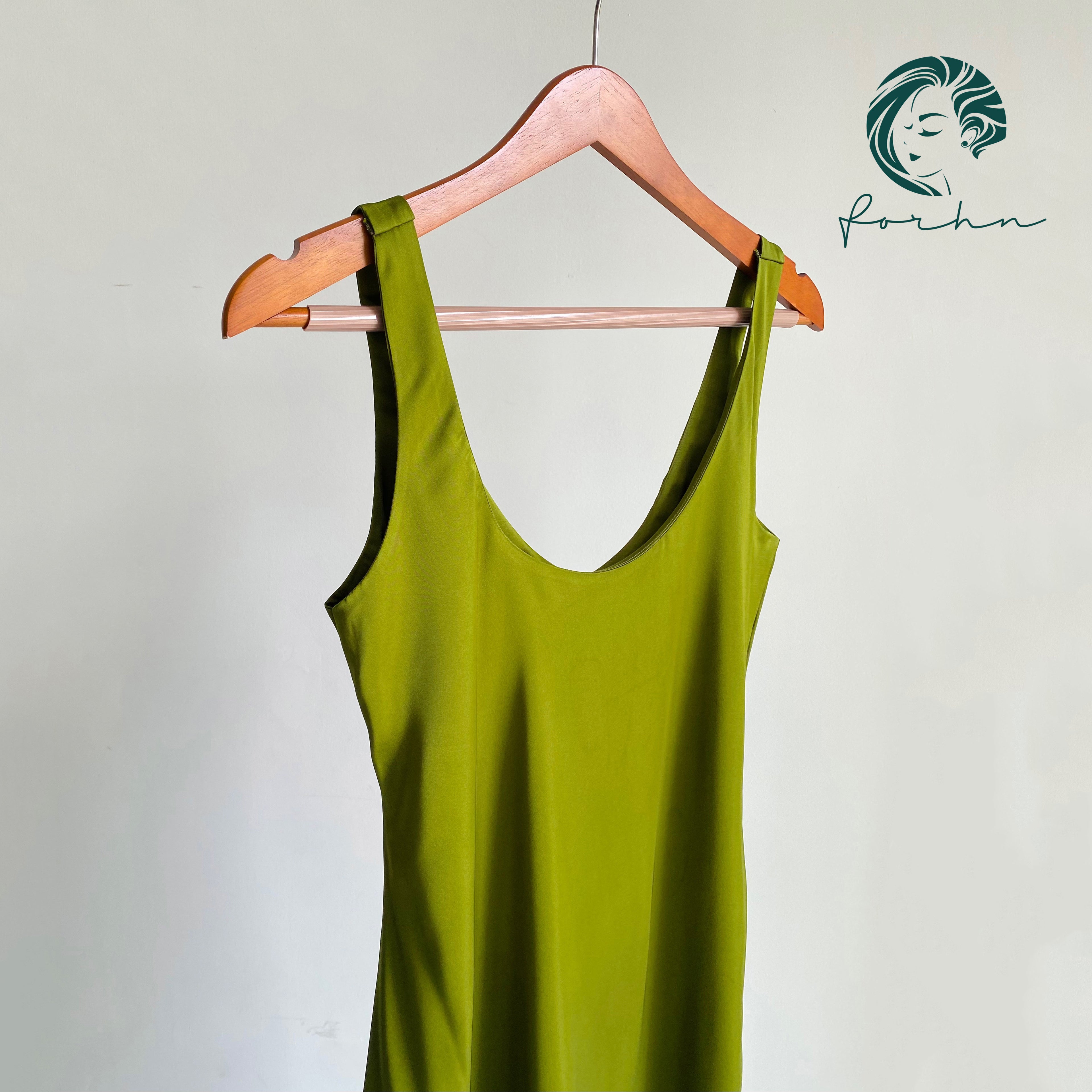 Eudora Midi Slip Dress, Scoop Neck, Bridal Party Dress