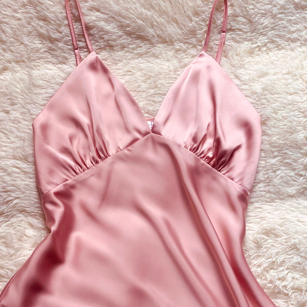 Romantic Satin Slip Dress & Robe  - RobeCup01