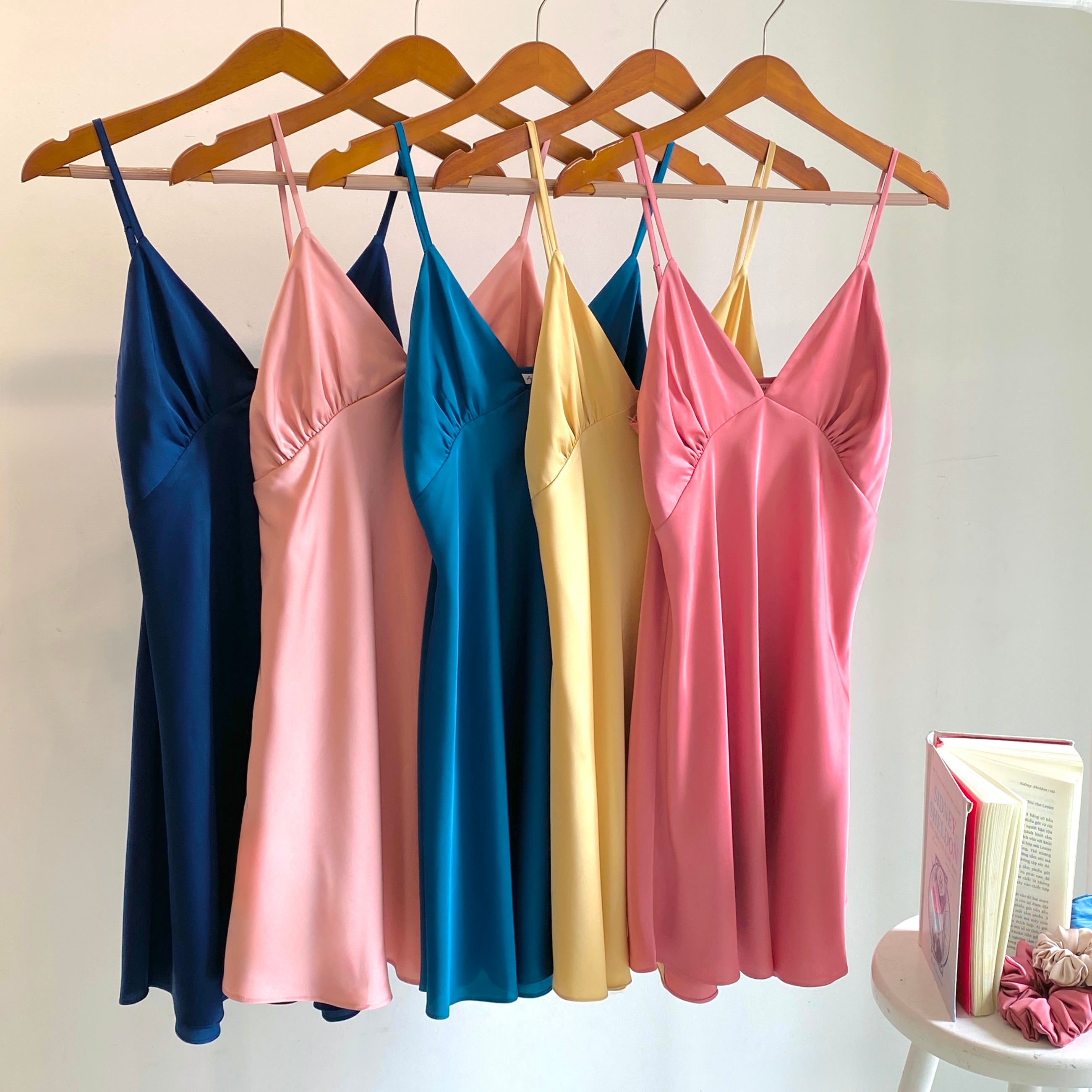 Satin Slip Dress Cami Nightgown Bridesmaid Gift Women's Sleepwear Kevacup1