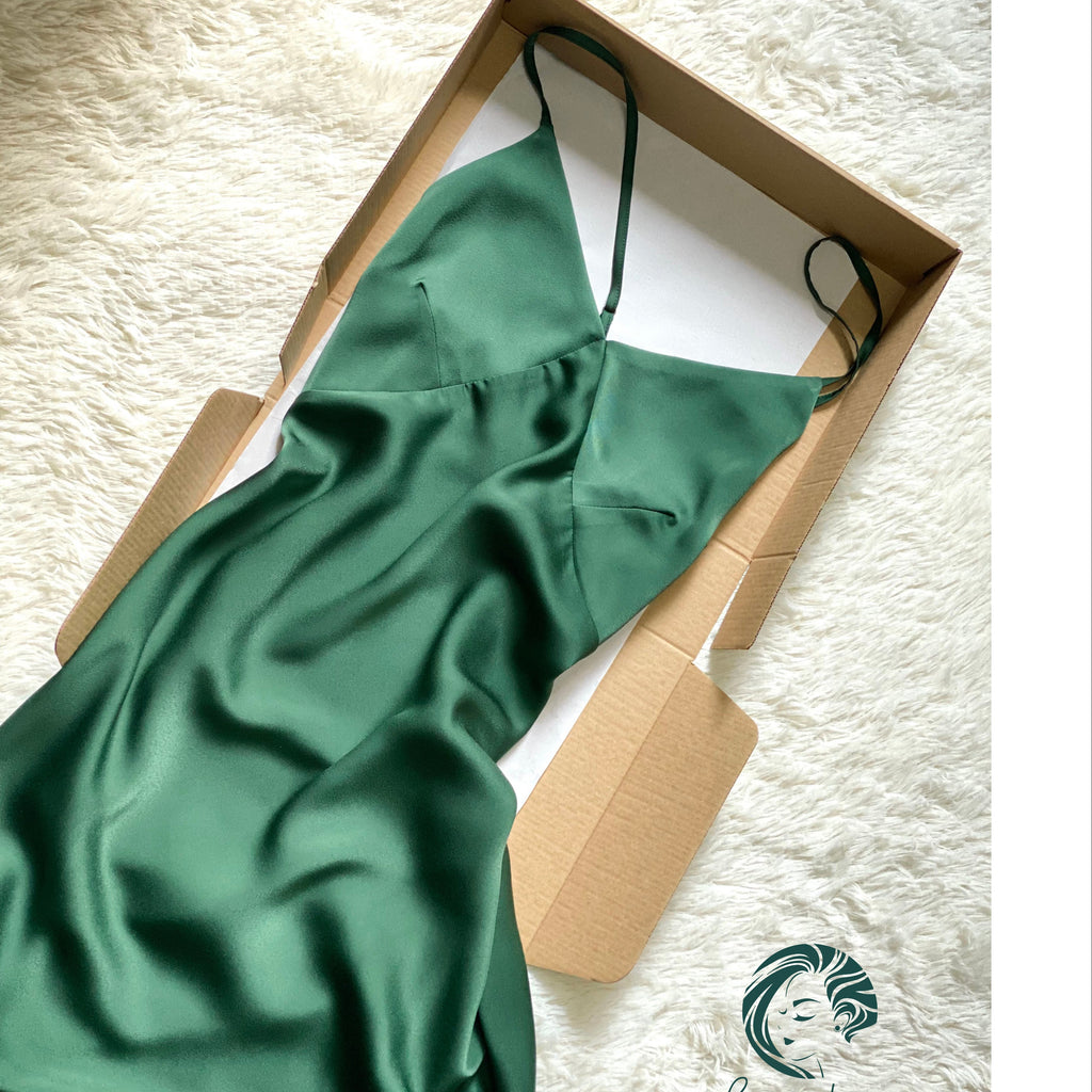 Heavy Weight Satin Maxi Slip Dress | Silky Resort & Party Dress | Pandora