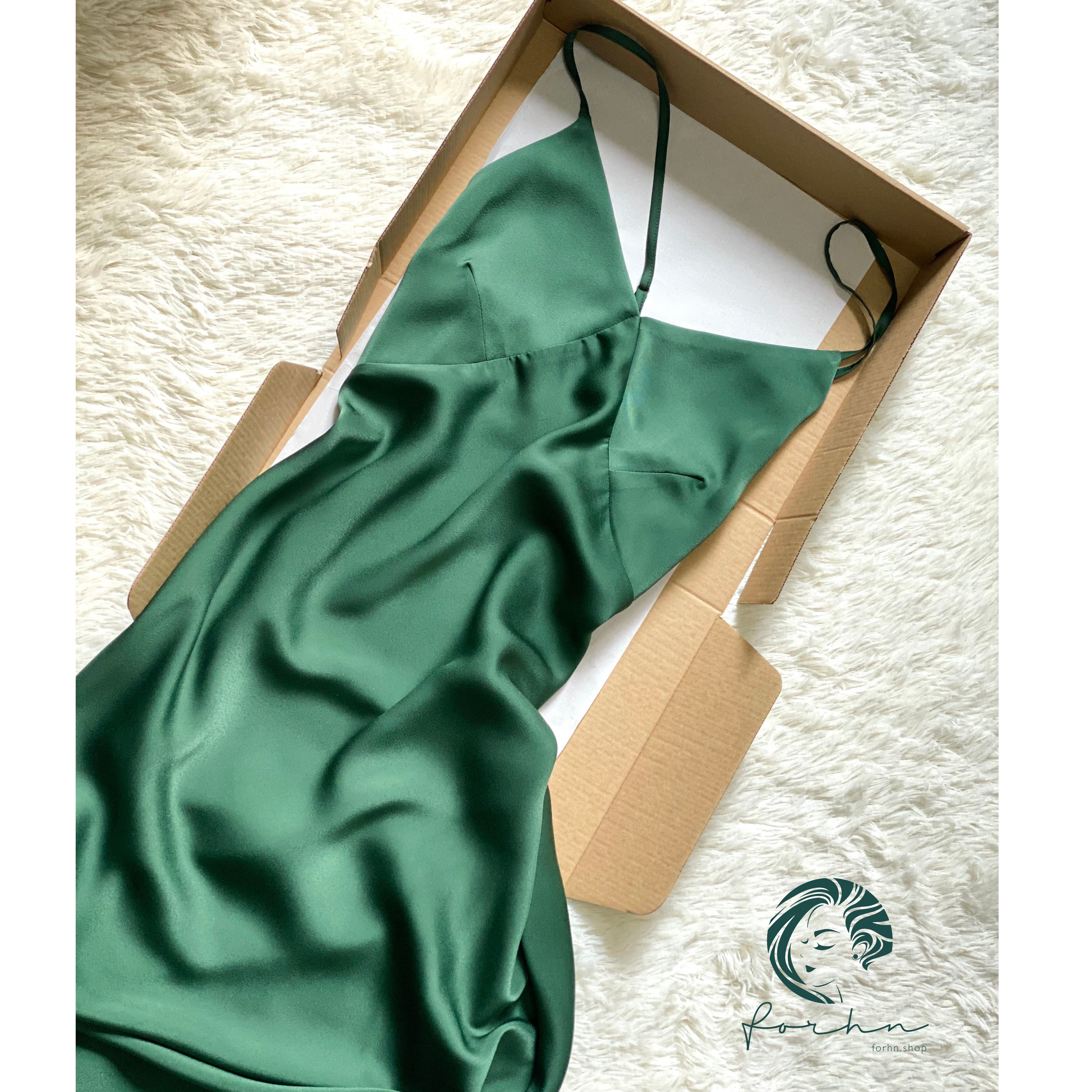 Pandora Heavy Silky Maxi Dress, Satin Long Slip Dress