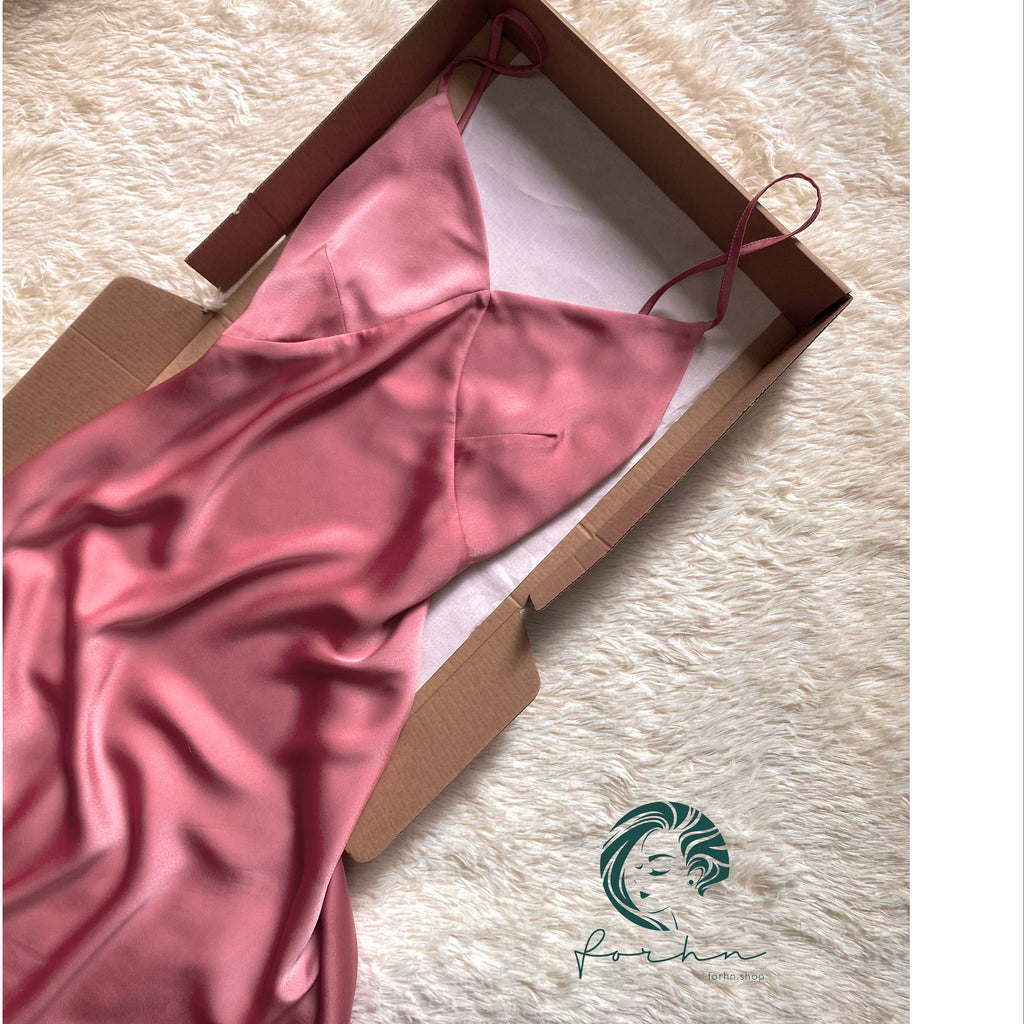 Heavy Weight Satin Maxi Slip Dress | Silky Resort & Party Dress | Pandora