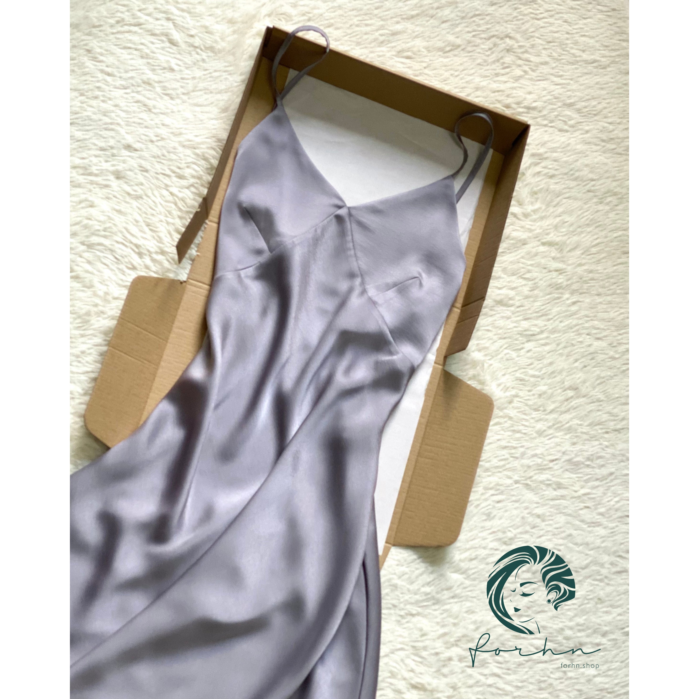 Pandora Heavy Silky Maxi Dress, Satin Long Slip Dress