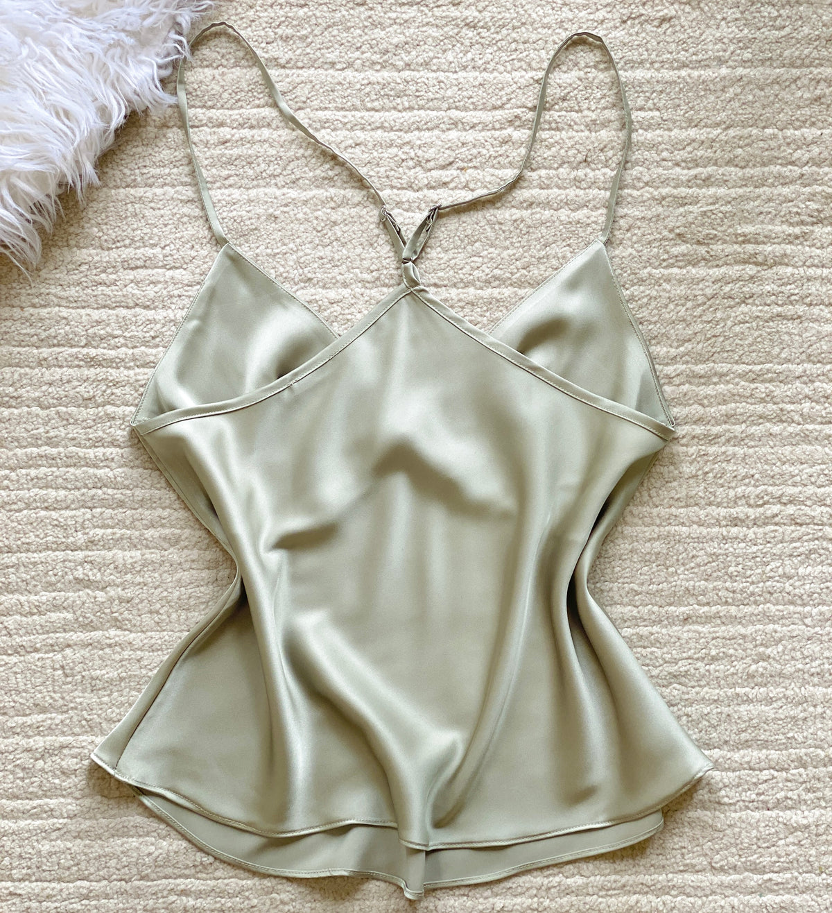 Layla Set, Satin Cami - Shorts, Backless Cross-Strap Lounge Set
