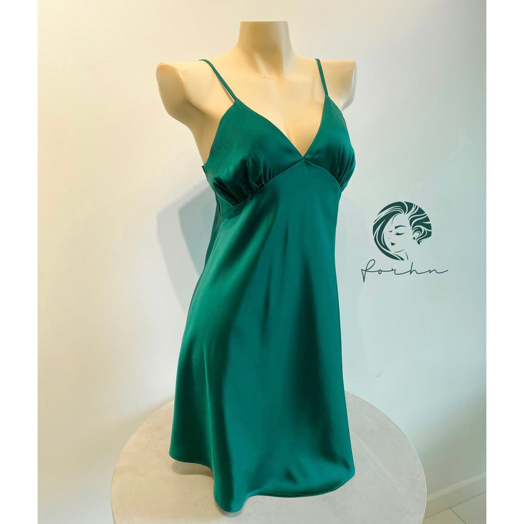 Pink Satin Slip Dress Custom Colors Cami Nightgown Romantic Mini Dress Gift For Her CUP1