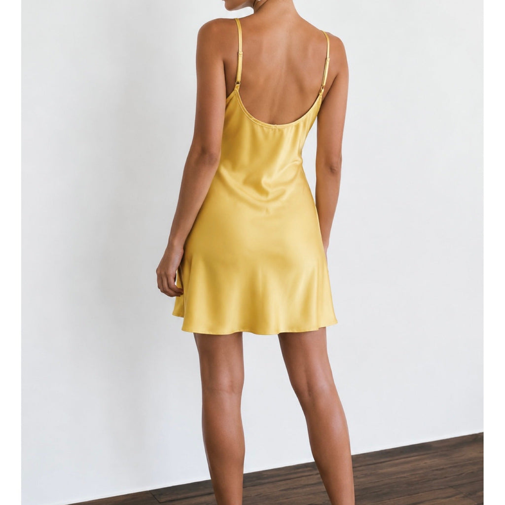 Satin Ruffle Slip Dress & Robe Set, Romantic Nightdress, MEGAN
