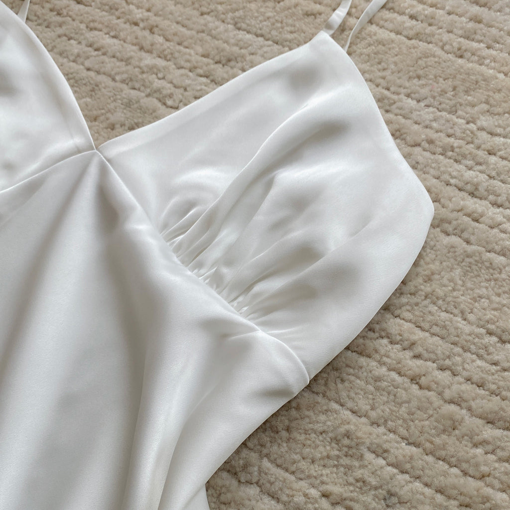 CUP1 Satin Mini Slip Dress, Silky Nightgown, Romantic Sleepwear, Holiday Gift for Her, Handmade