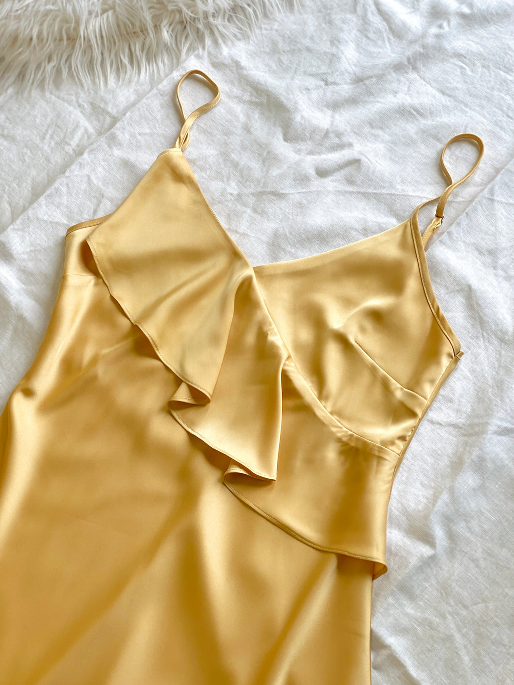 Satin Ruffle Slip Dress & Robe Set, Romantic Nightdress, MEGAN