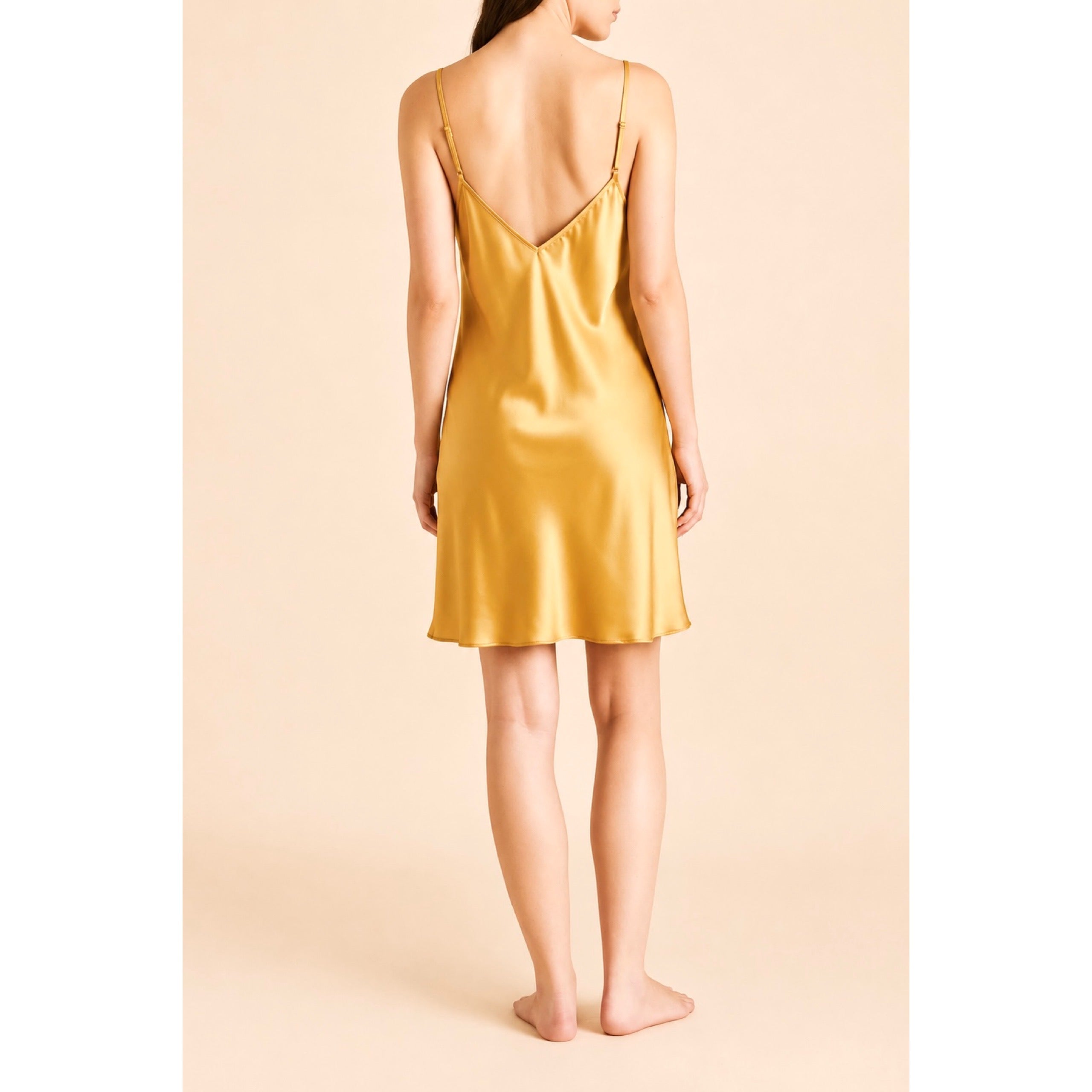 Dark Blue Satin Slip Dress Cami Nightgown Women's Silky Sleepwear Gift For Her JOIE