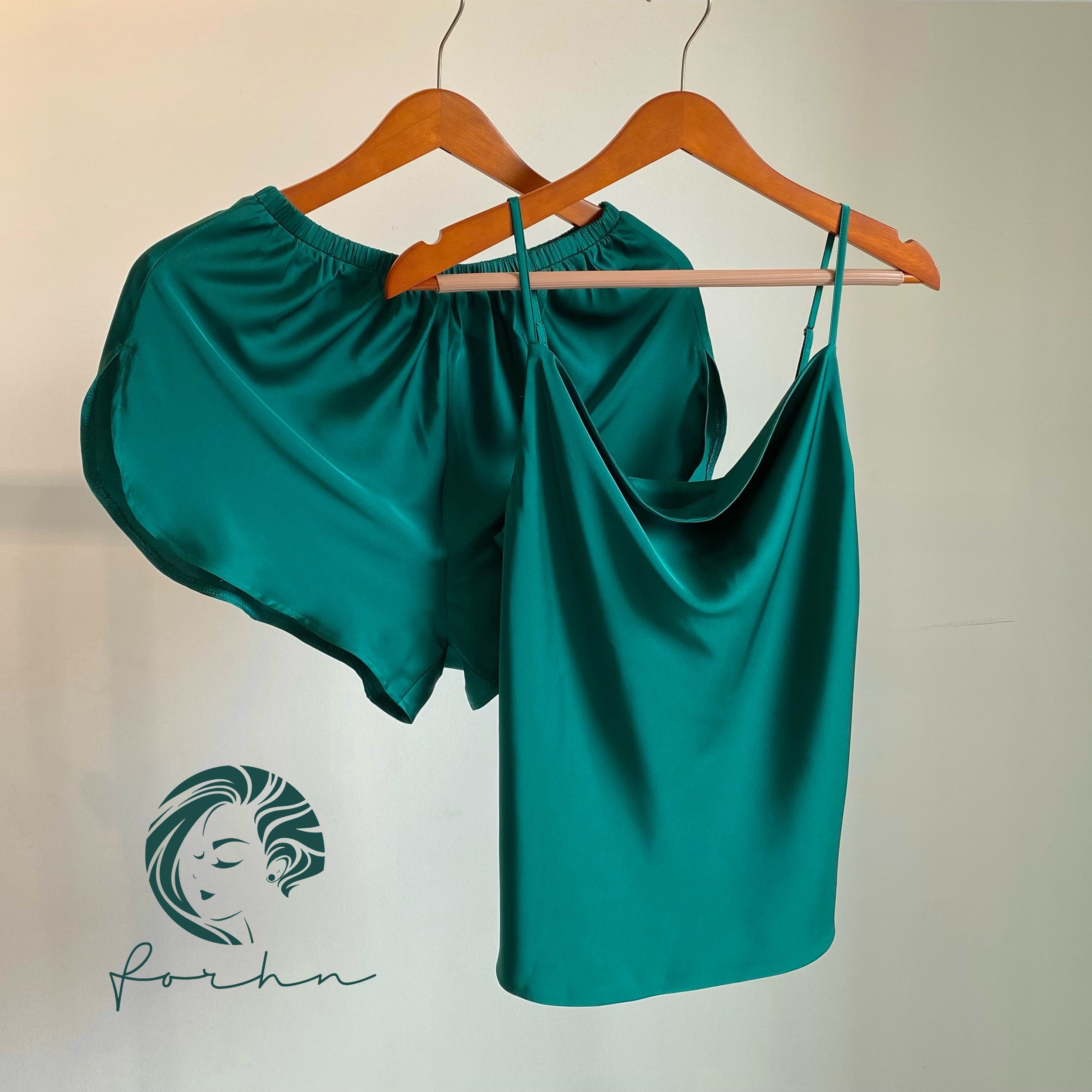 Rosie Sset, Satin Cowl Neck Camisole Set, Women’s Loungewear