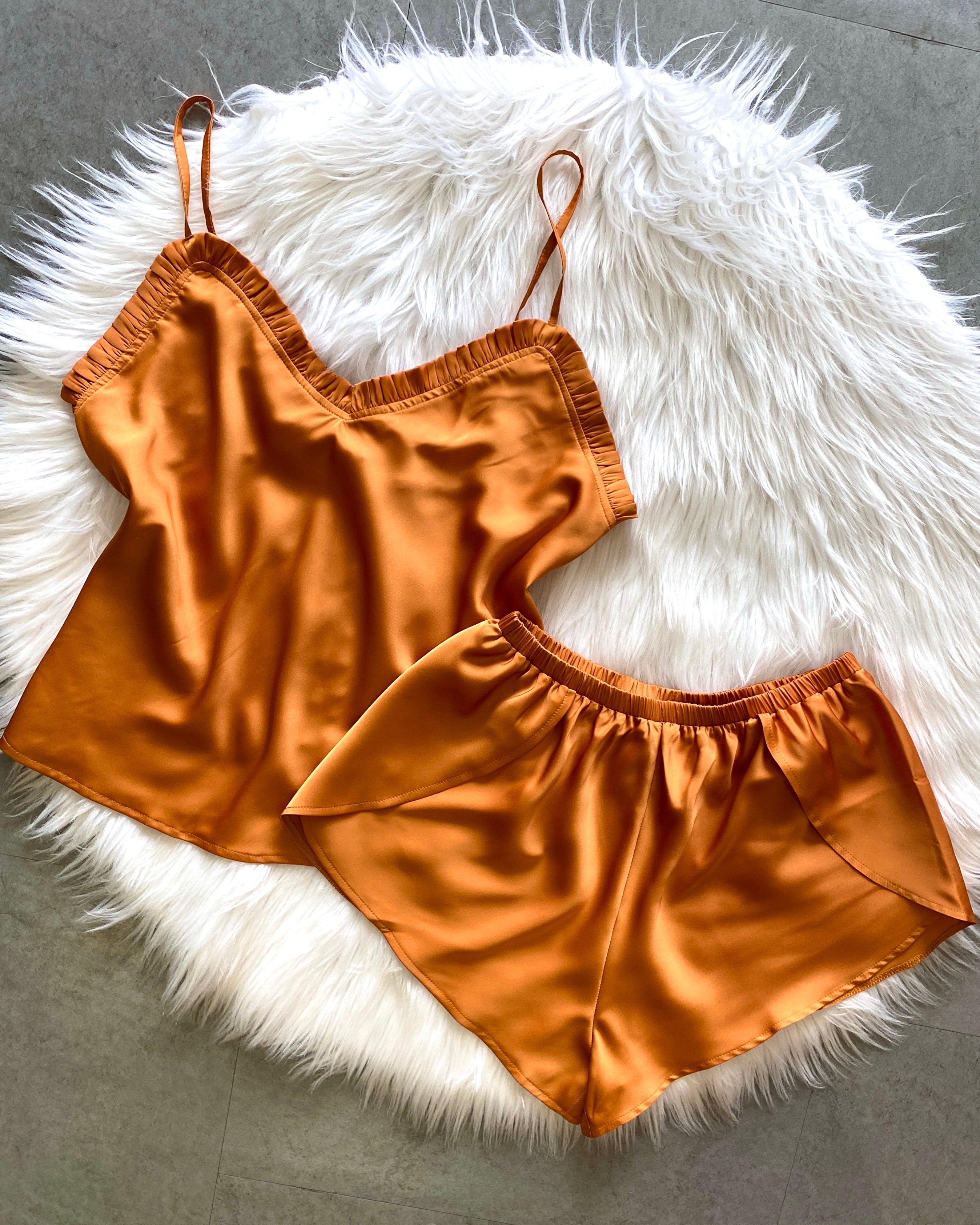Satin Camisole Set: White, Olive Green, SANA Set
