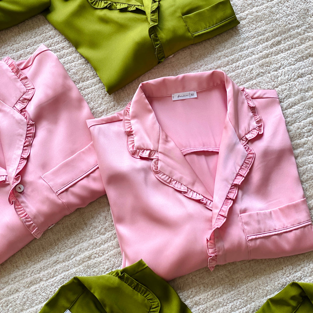 Long Sleeve Satin Pajama Set Women's Silky Sleepwear, Elegant Lounge Set, Juli PJ