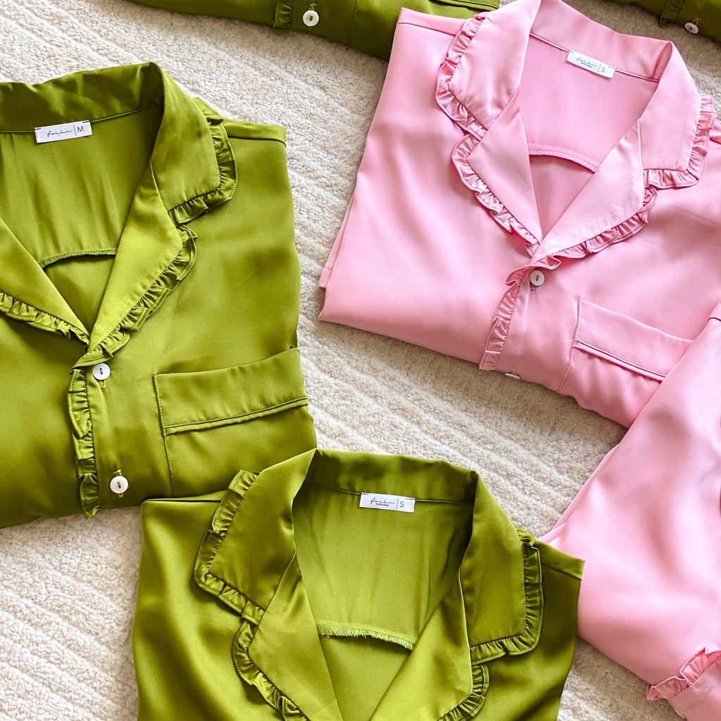 Long Sleeve Satin Pajama Set Women's Silky Sleepwear, Elegant Lounge Set, Juli PJ