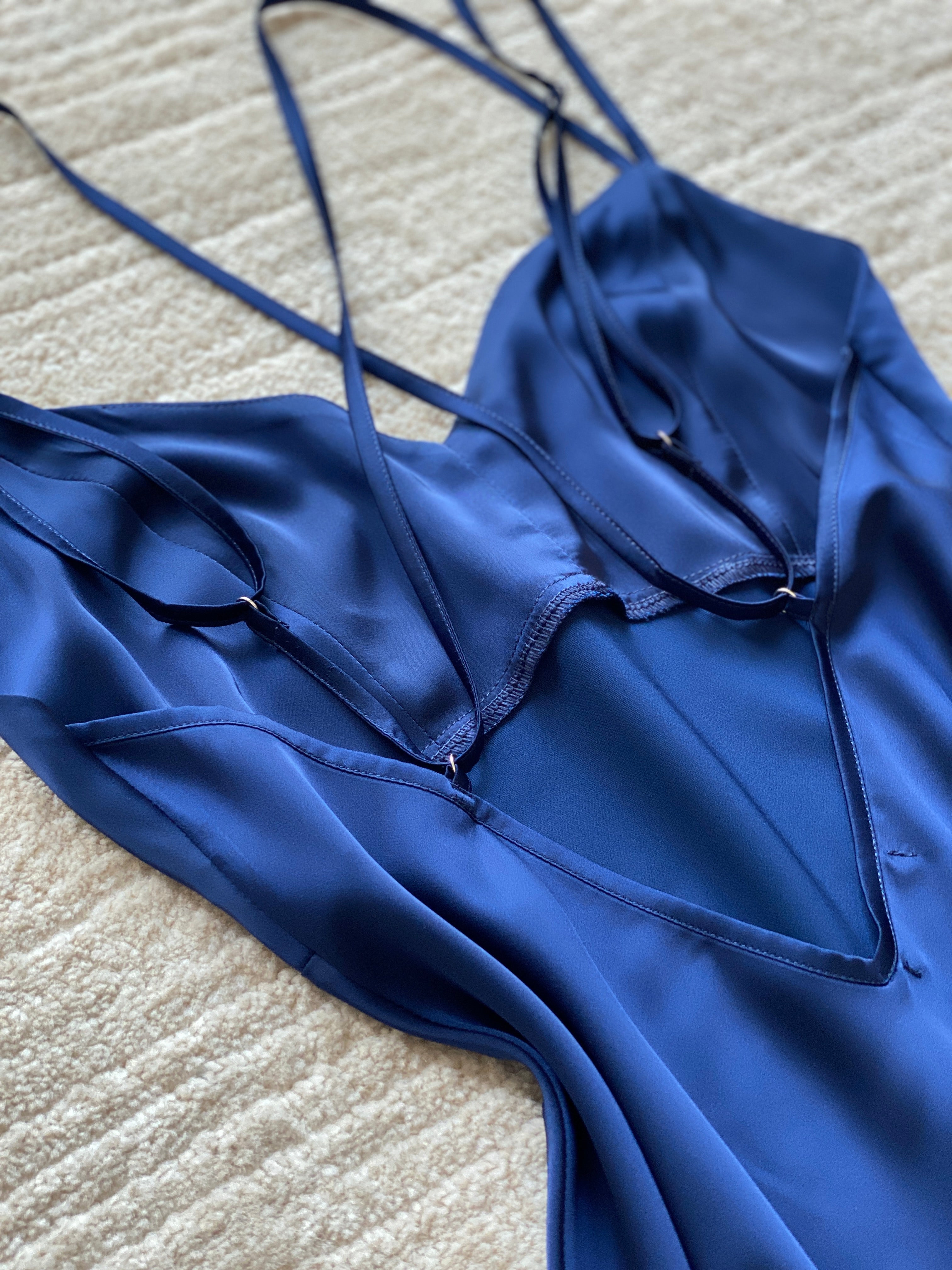 Silky Satin Backless Slip Dress – Open Back Cami Nightgown | CUP2