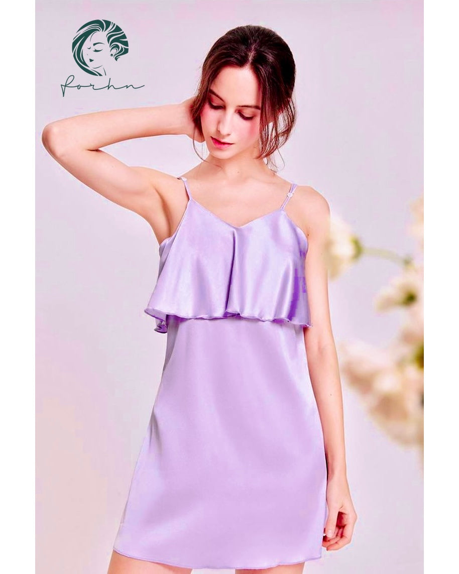 Satin Slip Dress Bia Cut Cami Nightgown Elegant Sleepwear Romantic Gift CARA