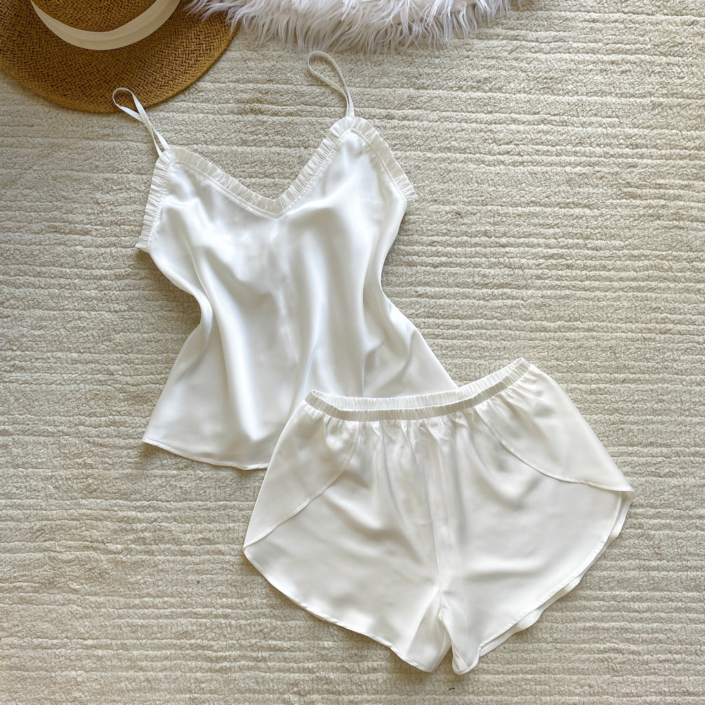 Satin Pajamas Set Romantic Lounge Set Honeymoon Outfit Bride & Bridesmaid Gift SANA