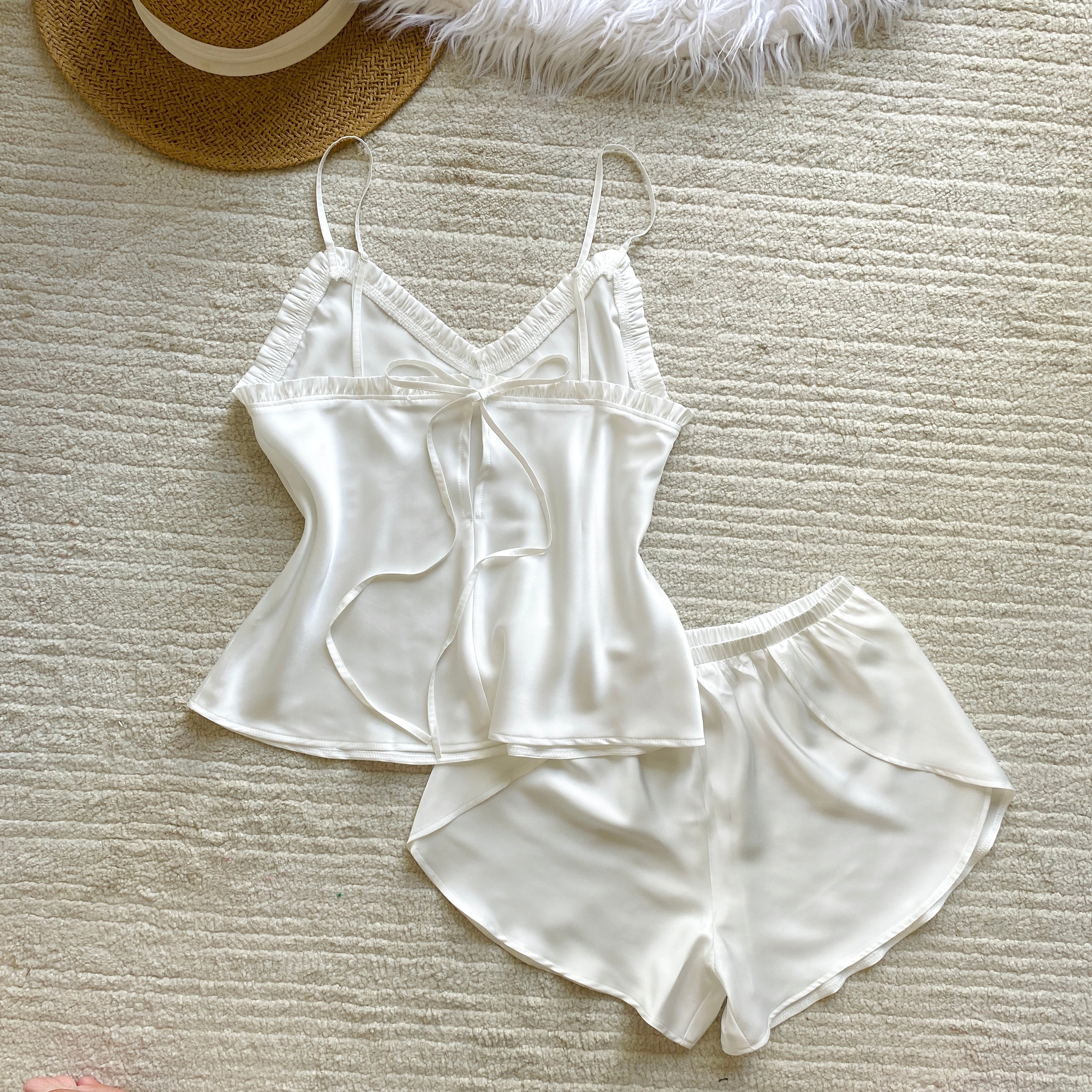 Satin Pajamas Set Romantic Lounge Set Honeymoon Outfit Bride & Bridesmaid Gift SANA