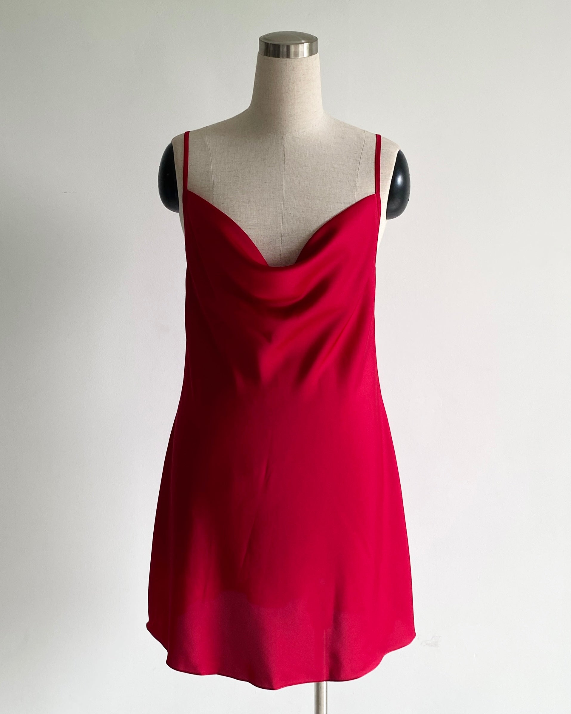 Cowl Neck Slip Dress Silky Sleepwear Cami Nightgown for Women | Mini Mirabel