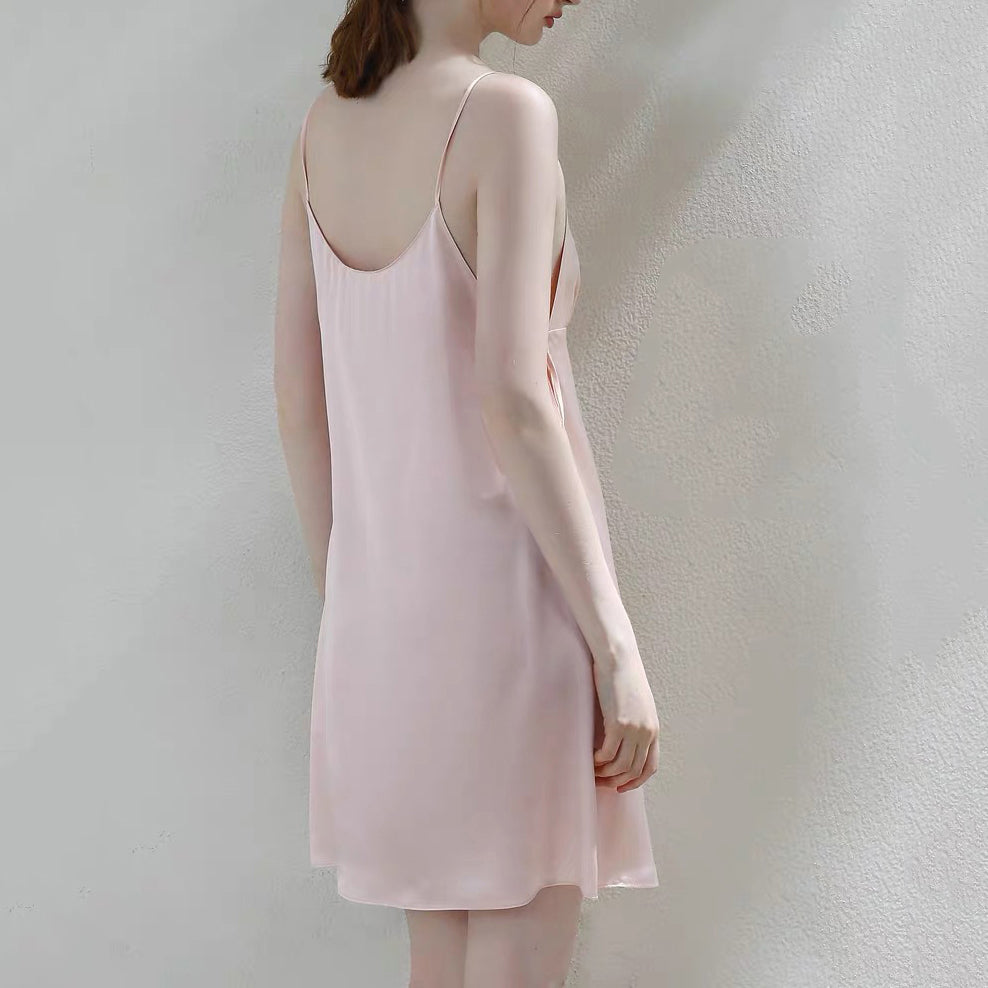 Lily Satin Slip Dress with Side Tie, Cami Nightgown, Bridesmaid Gift