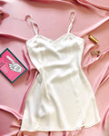 White Satin Slip Dress, Bridal Nightdress, Bridesmaid Gift, Honeymoon Sleepwear MERCY Dress
