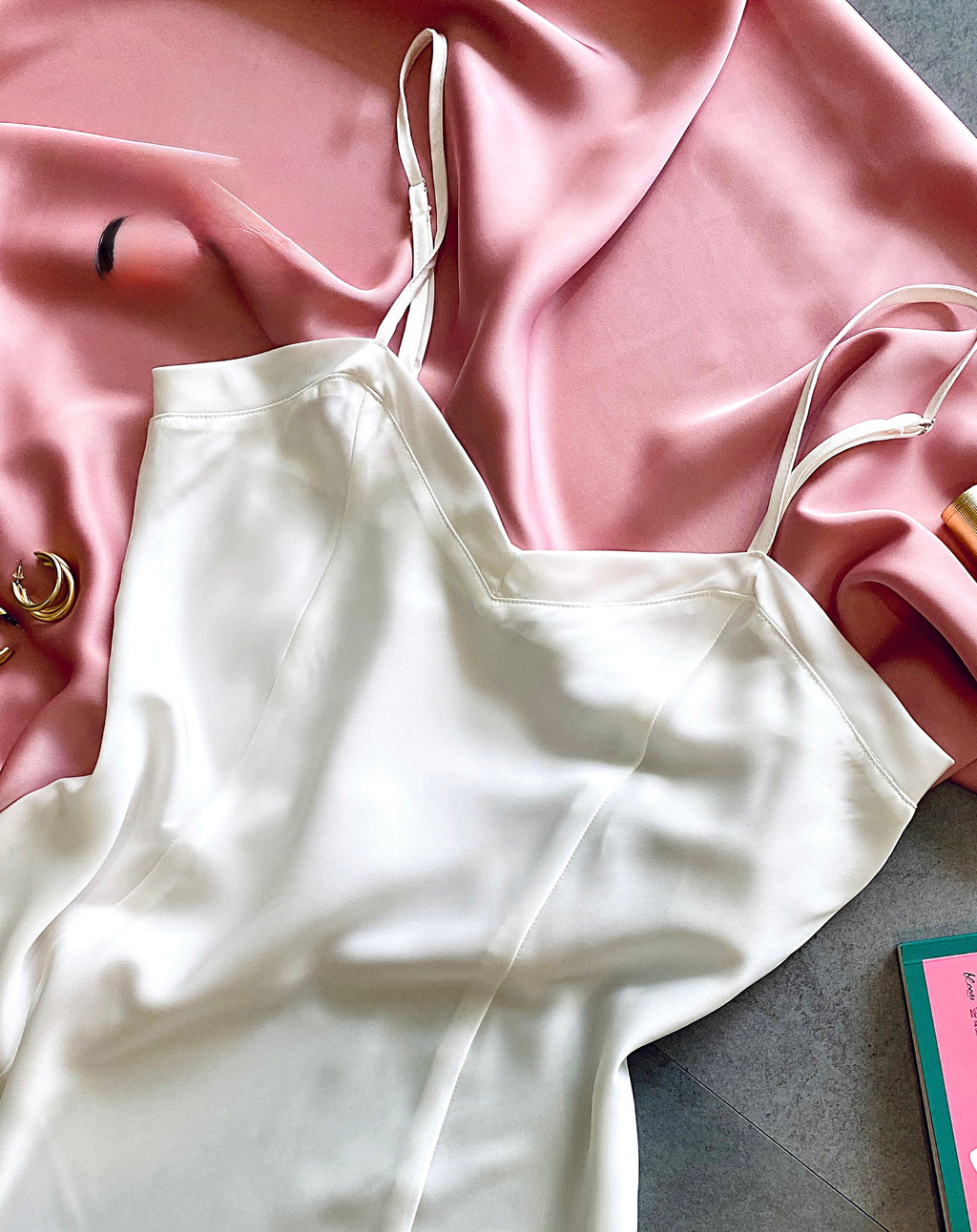 White Satin Slip Dress, Bridal Nightdress, Bridesmaid Gift, Honeymoon Sleepwear MERCY Dress