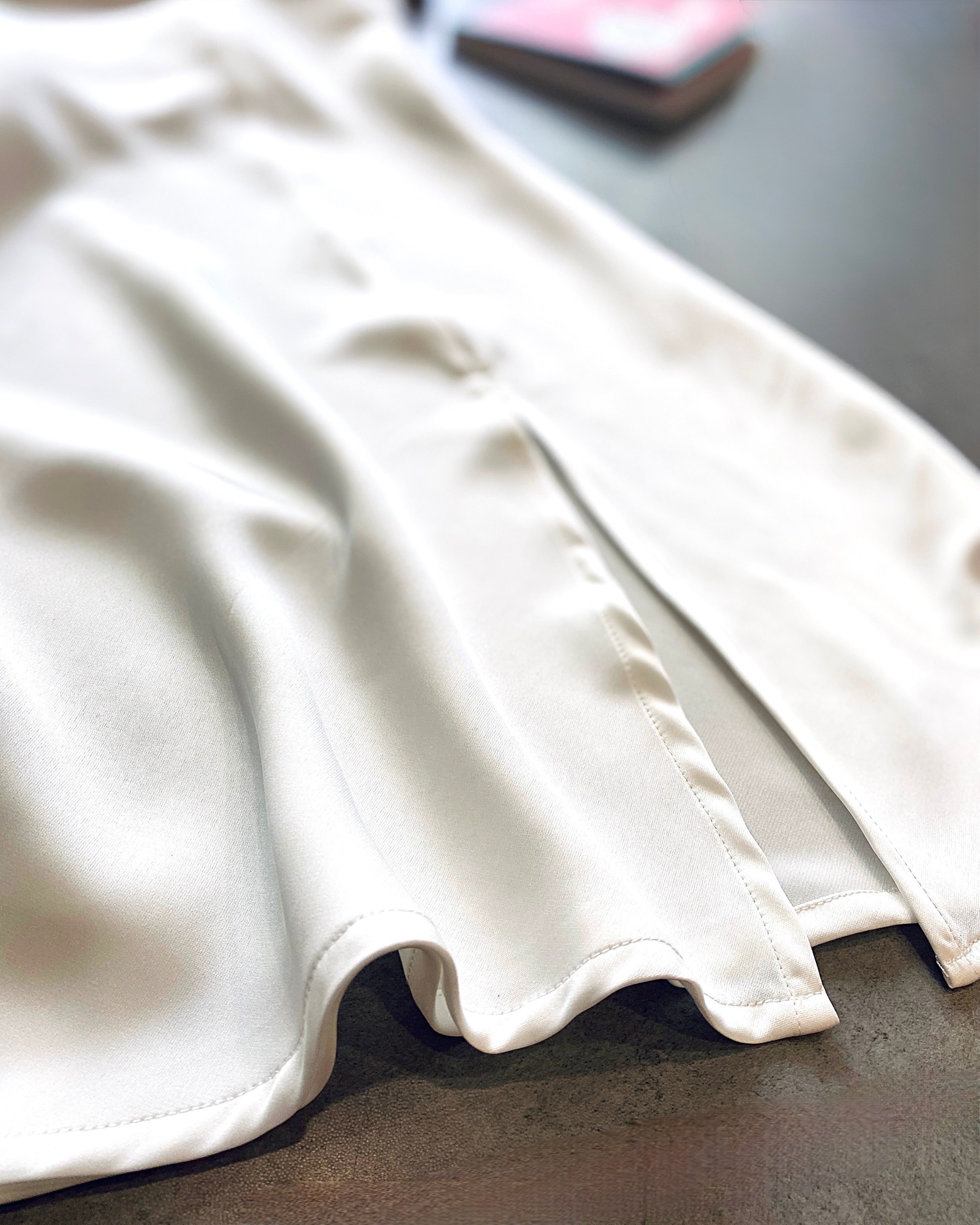 White Satin Slip Dress, Bridal Nightdress, Bridesmaid Gift, Honeymoon Sleepwear MERCY Dress