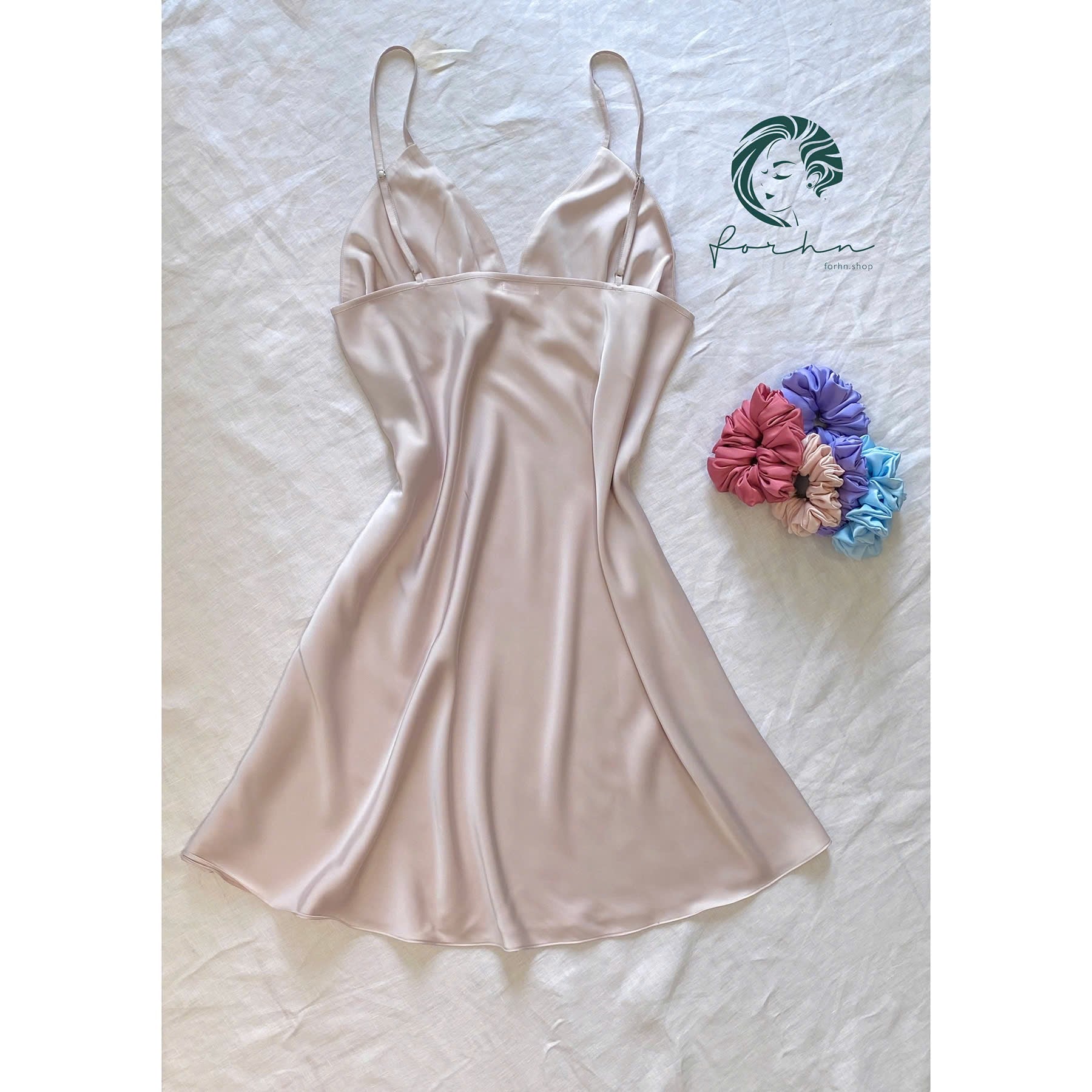 Satin Slip Dress Cami Nightgown Bridesmaid Gift Women's Sleepwear Kevacup1