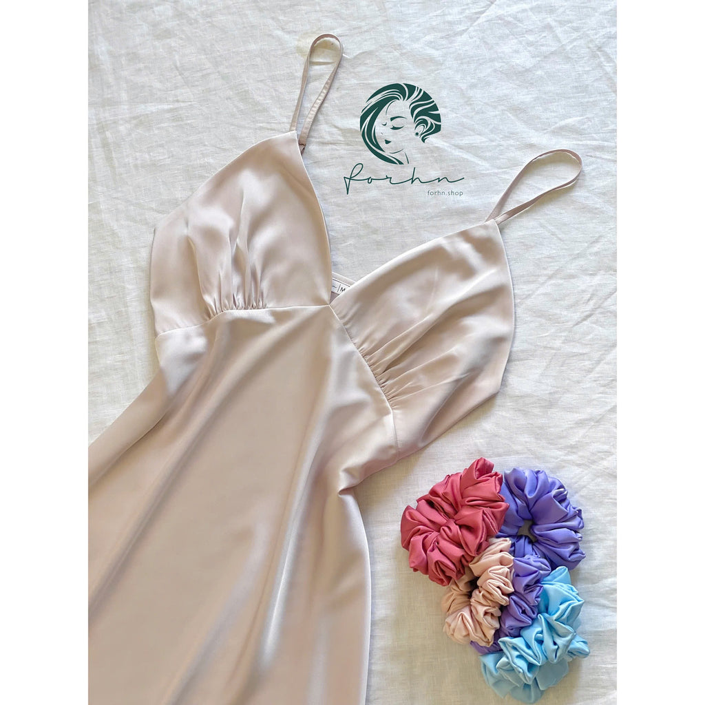 Satin Slip Dress Cami Nightgown Bridesmaid Gift Women's Sleepwear Kevacup1