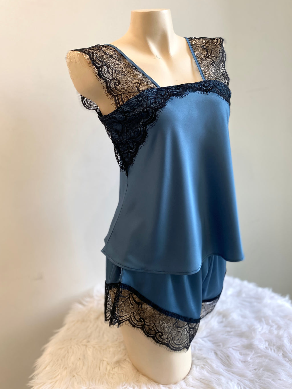 Satin Cami Set Women Bridal Sleepwear Cute Loungewear Pajama KRISTAL