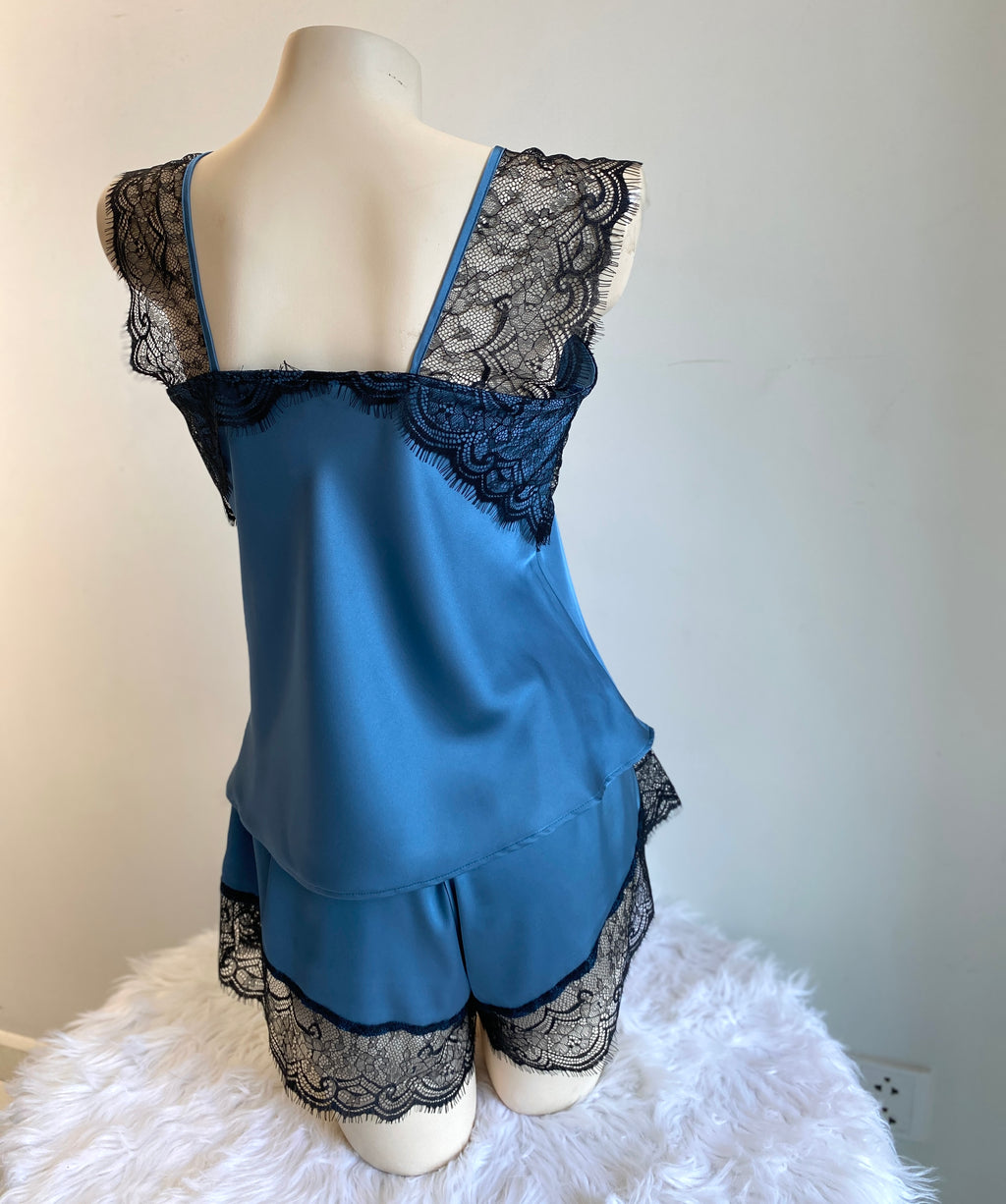 Satin Cami Set Women Bridal Sleepwear Cute Loungewear Pajama KRISTAL