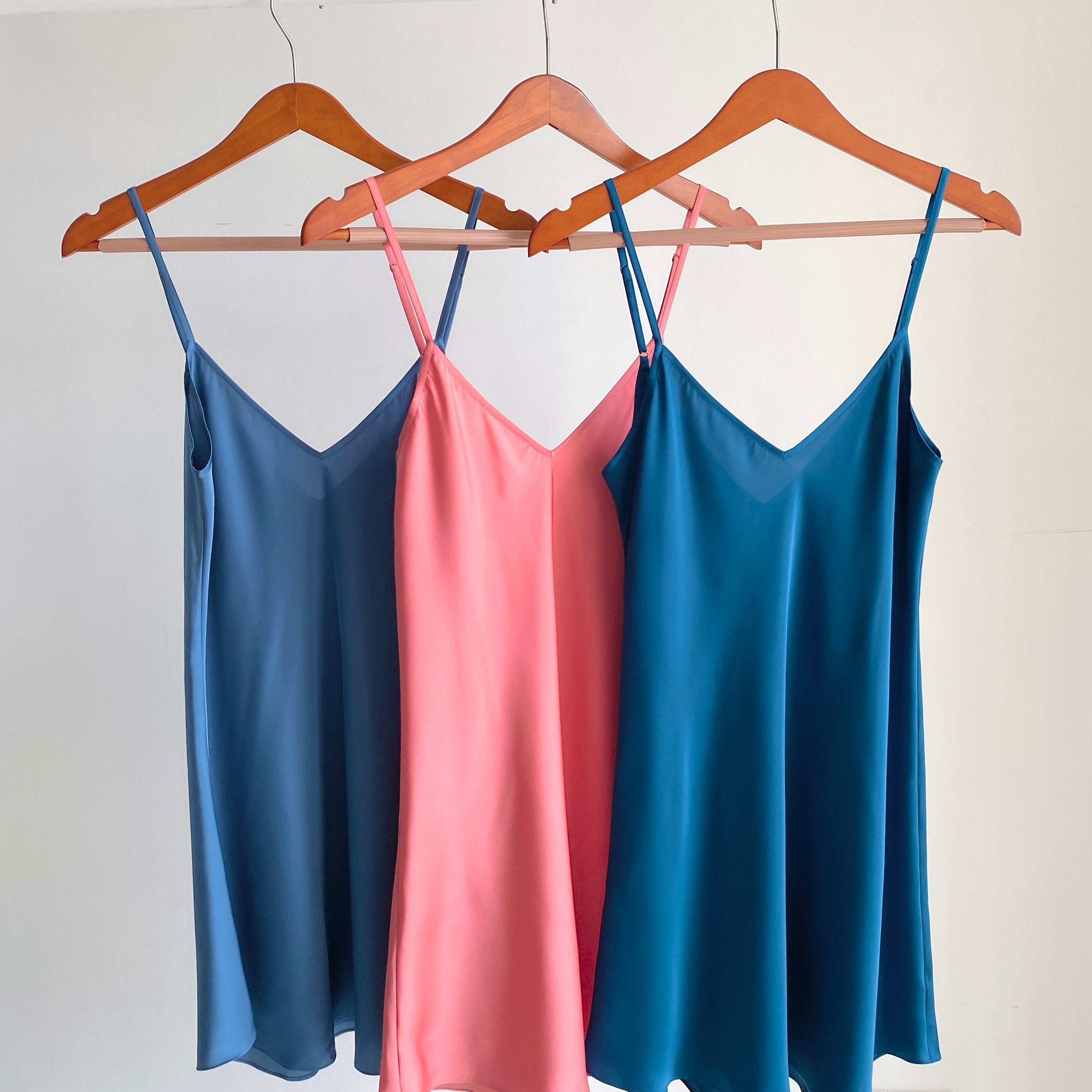 Hot Pink Summer Slip Dress Custom Color Satin Sleepwear Gift For Her Joie