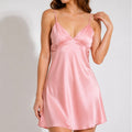 Pink Satin Slip Dress Custom Colors Cami Nightgown Romantic Mini Dress Gift For Her CUP1