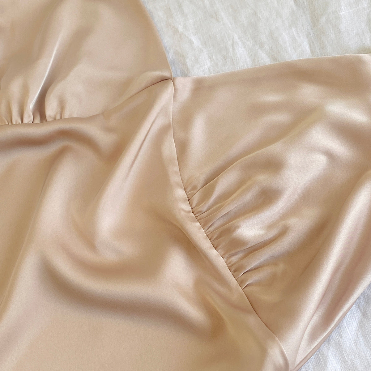 Moonlit Satin Slip Nightgown, Midi Silky Dress for Women
