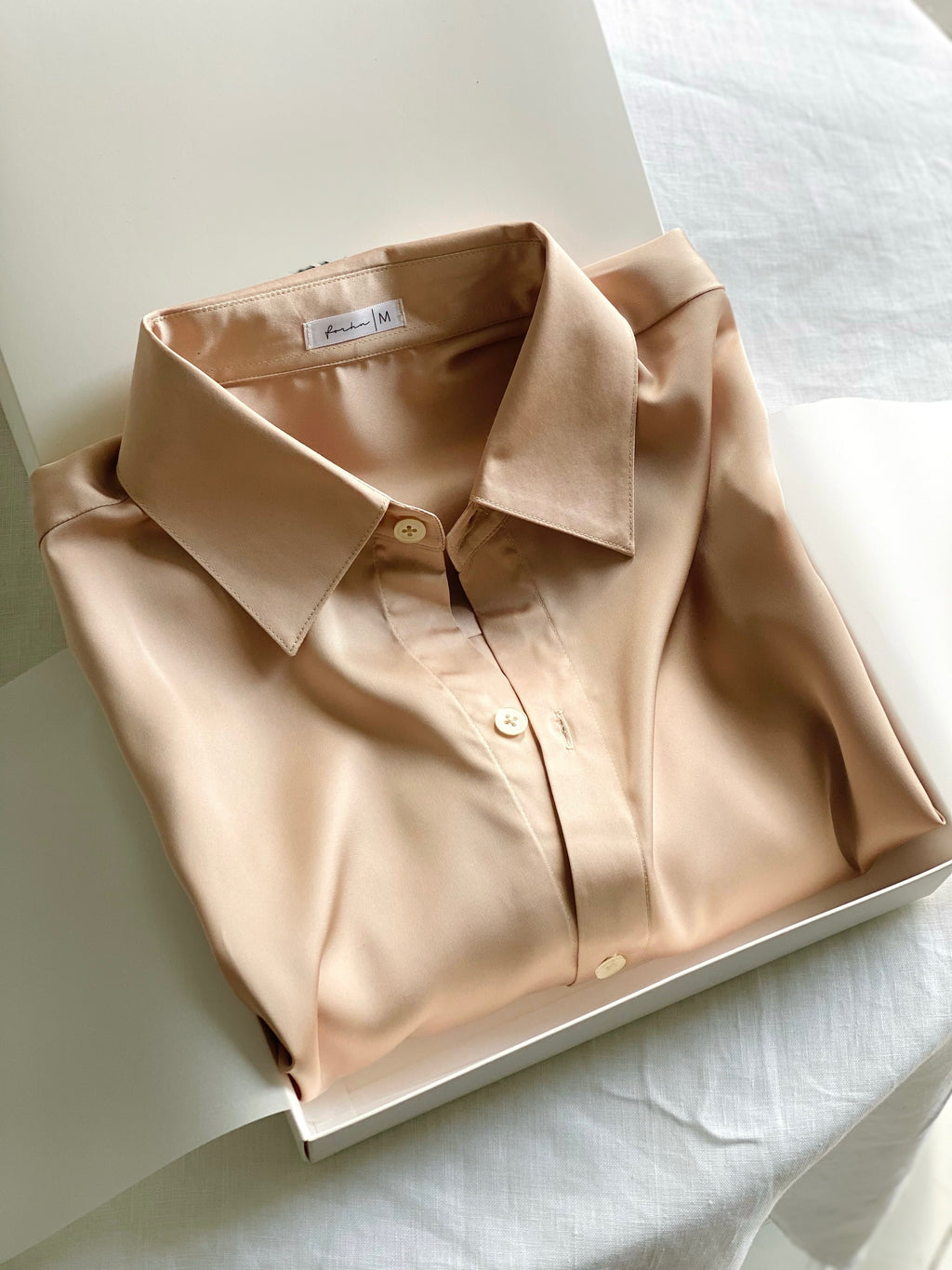 Elegant Satin Blouse Long Sleeve Button-Up Workwear - Office Blouse Kathy