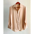 Elegant Satin Blouse Long Sleeve Button-Up Workwear - Office Blouse Kathy