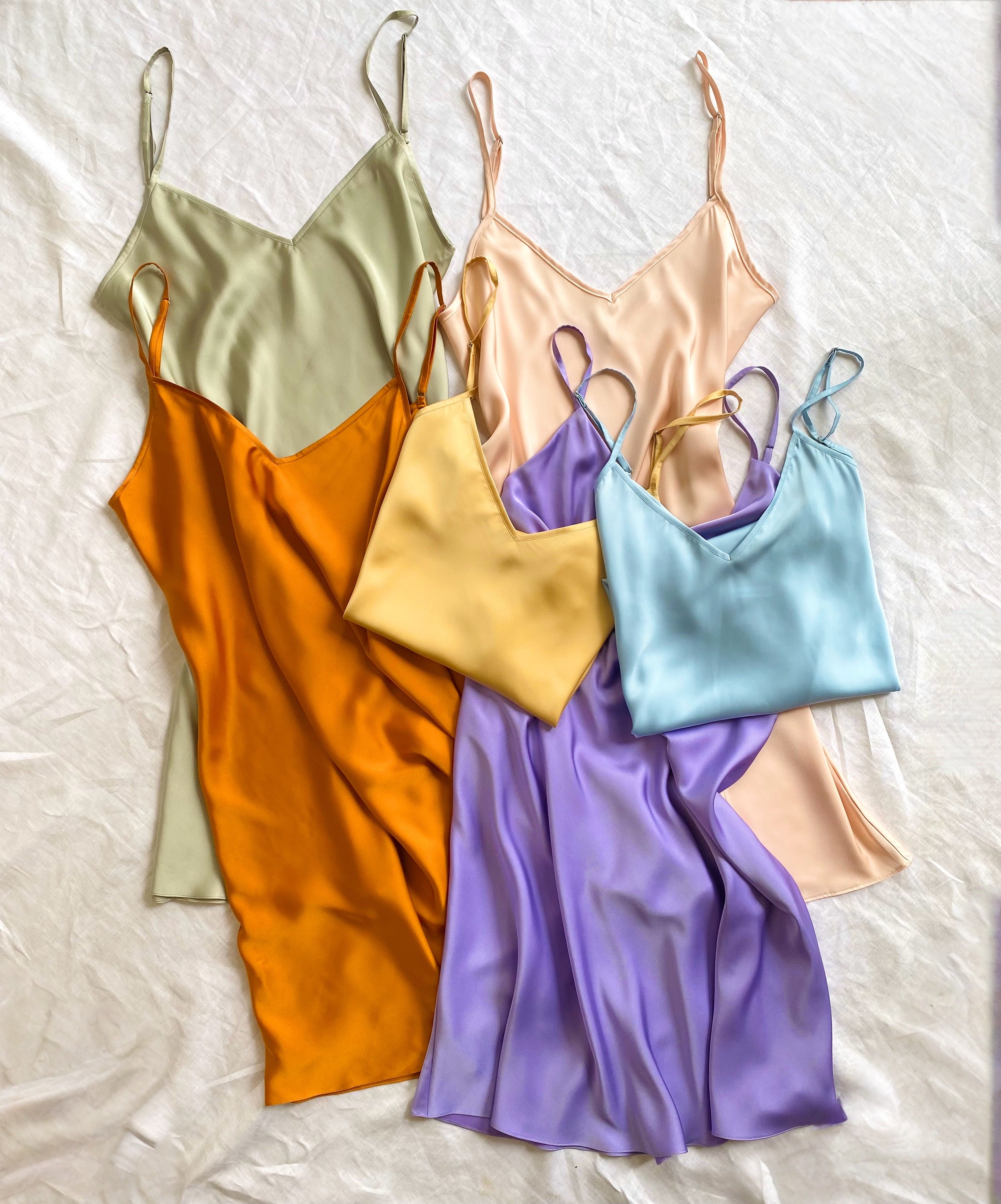 Joie Satin Slip Dress Cami Nightgown Silky Sleepwear