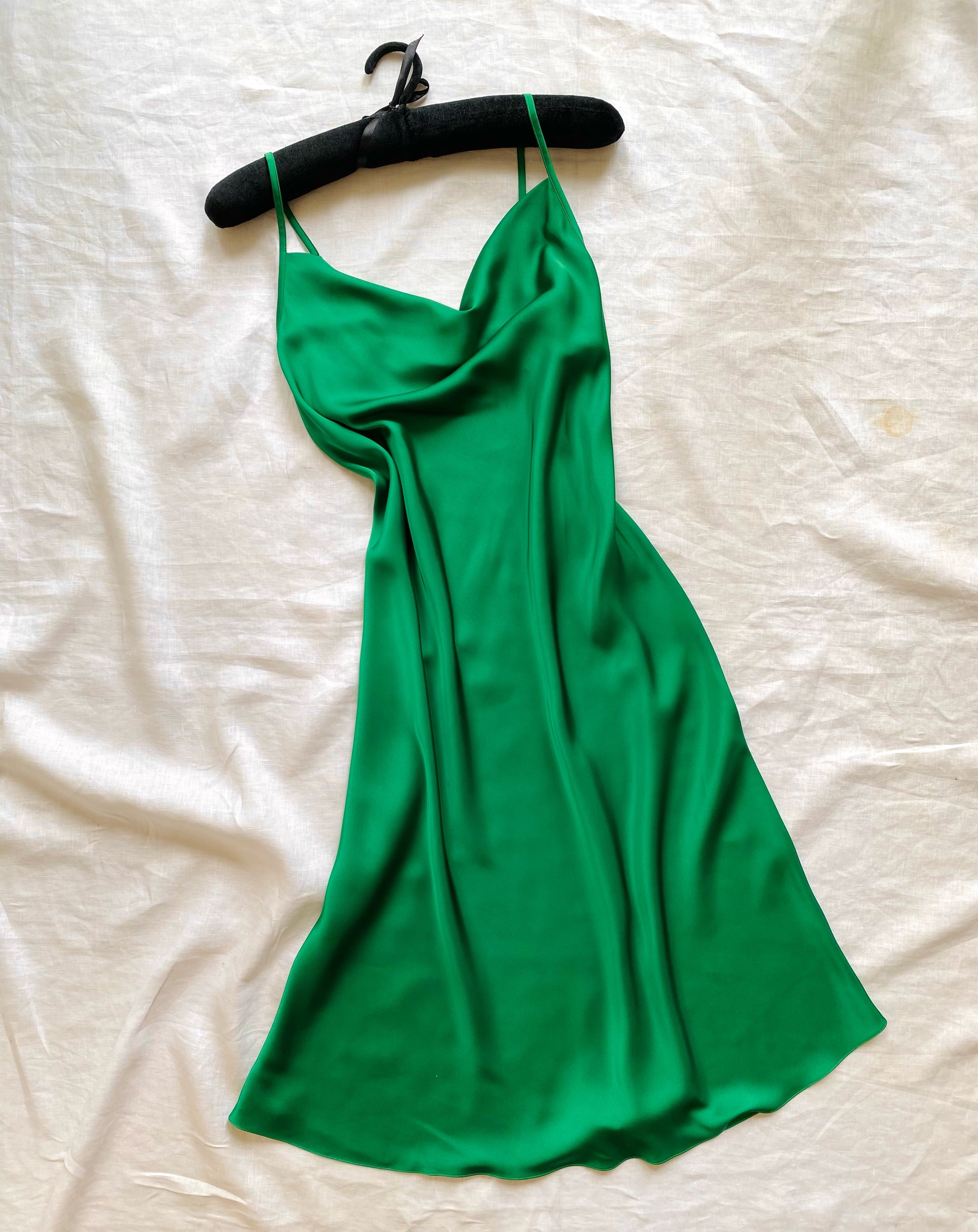 Satin Midi Slip Dress Cowl Neck, Women's Sleepwear DRDO2