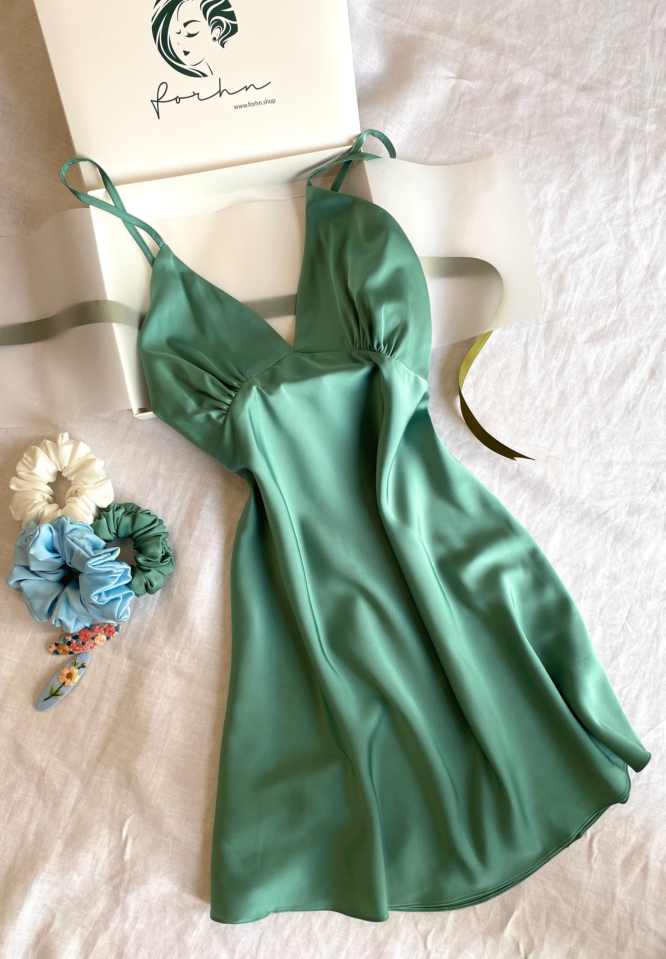 Satin Slip Dress Bridal Nightgown Women's Sleepwear Bridesmaid Gift Kevacup1