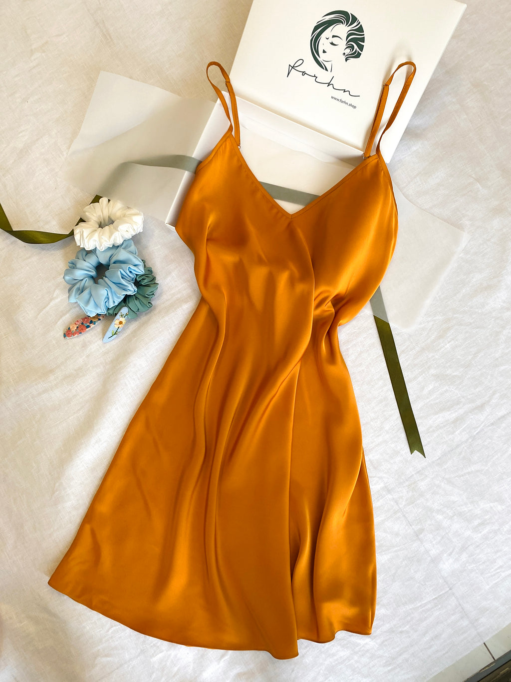 Dark Blue Satin Slip Dress Cami Nightgown Women's Silky Sleepwear Gift For Her JOIE