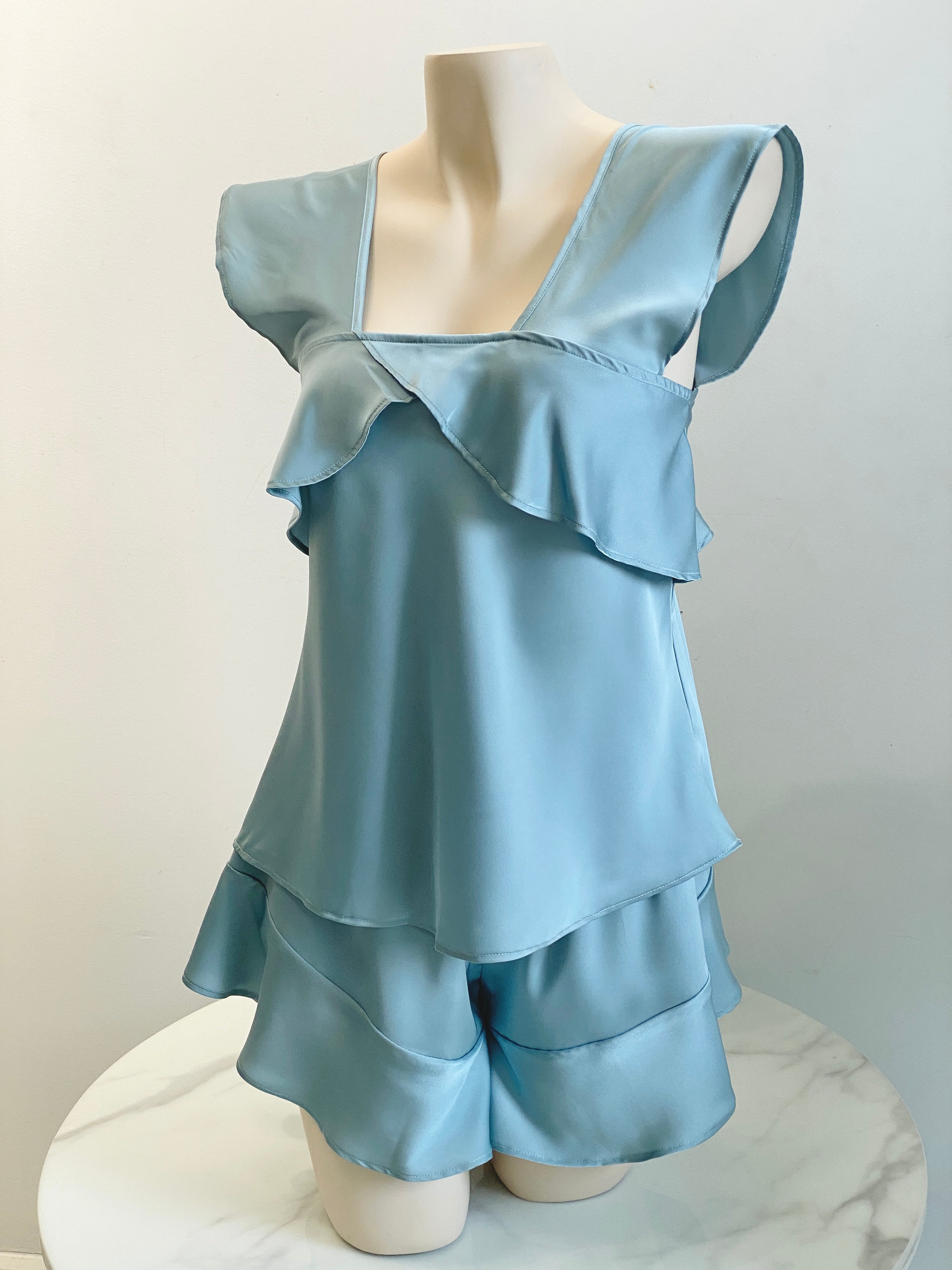Dark-Mint Satin Pajama Set, Bridesmaid Gift, Women Loungewear KRIS