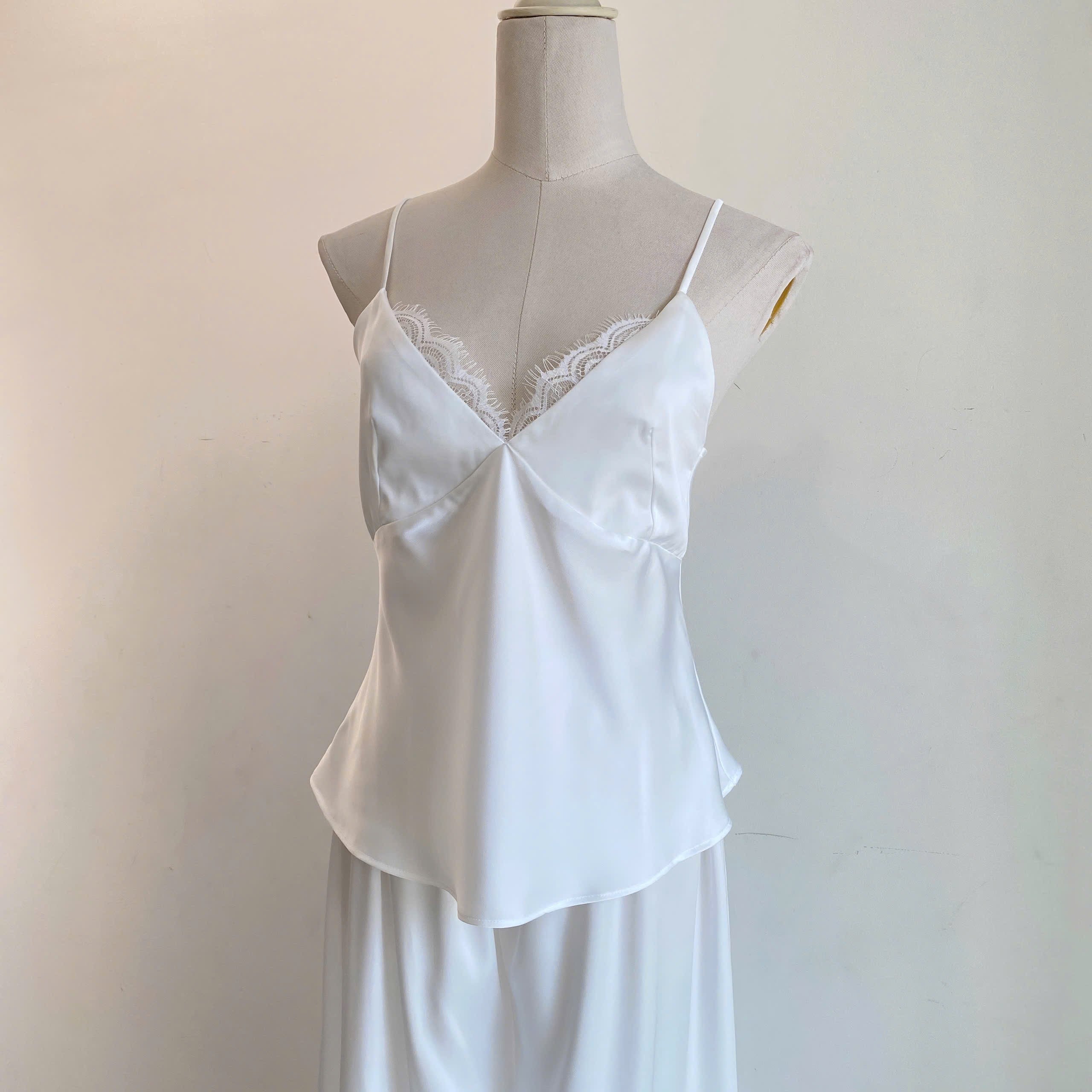 Satin Lace Cami & Pants Set Bridal Pajamas LAYLILSET