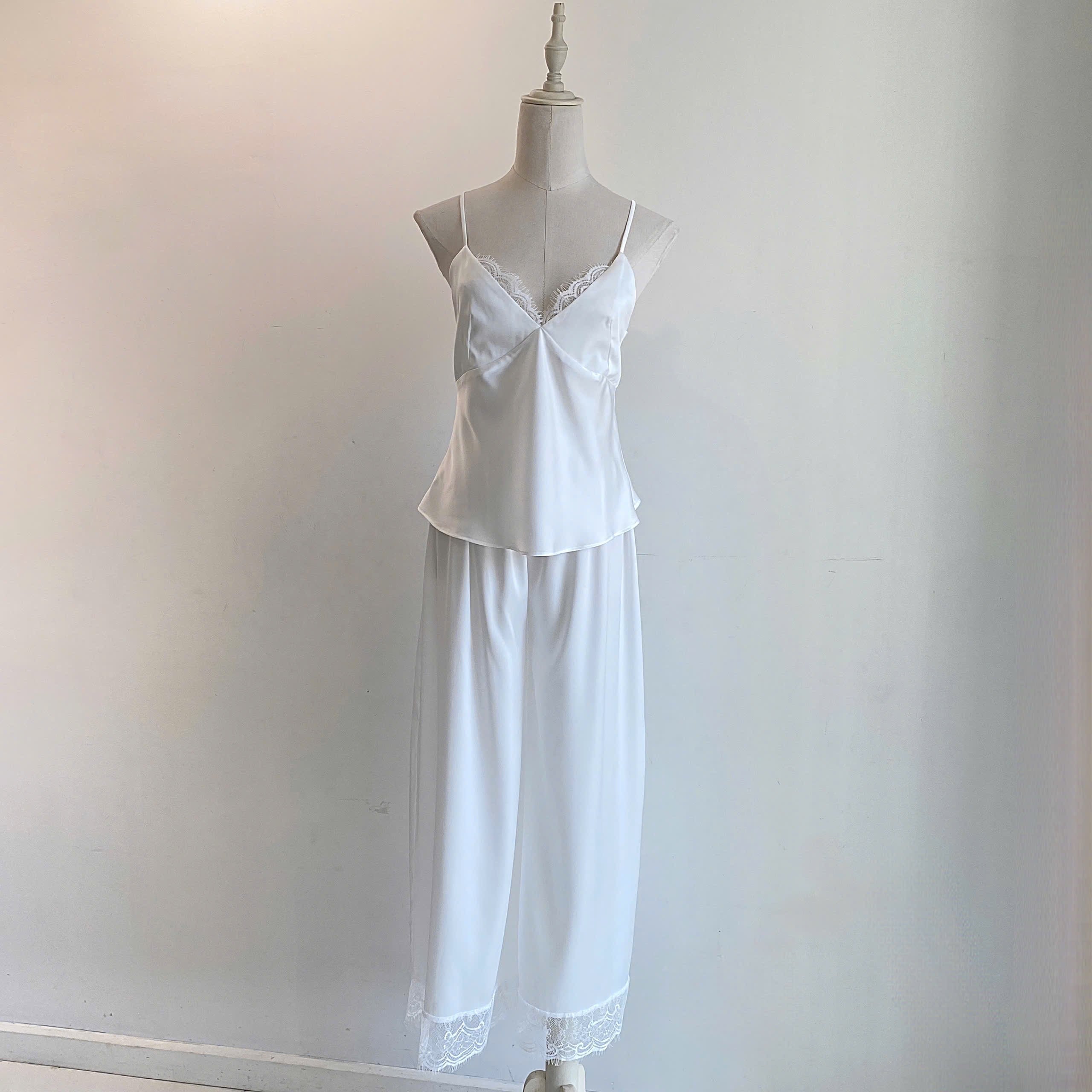 Satin Lace Cami & Pants Set Bridal Pajamas LAYLILSET