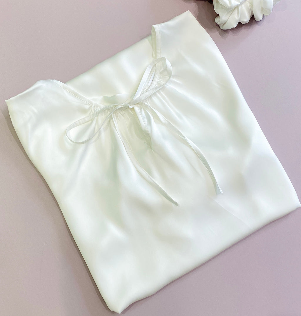 Moonla Ruffle Sleeve Nightgown, Romantic Satin Dress, Feminine Sleep Dress