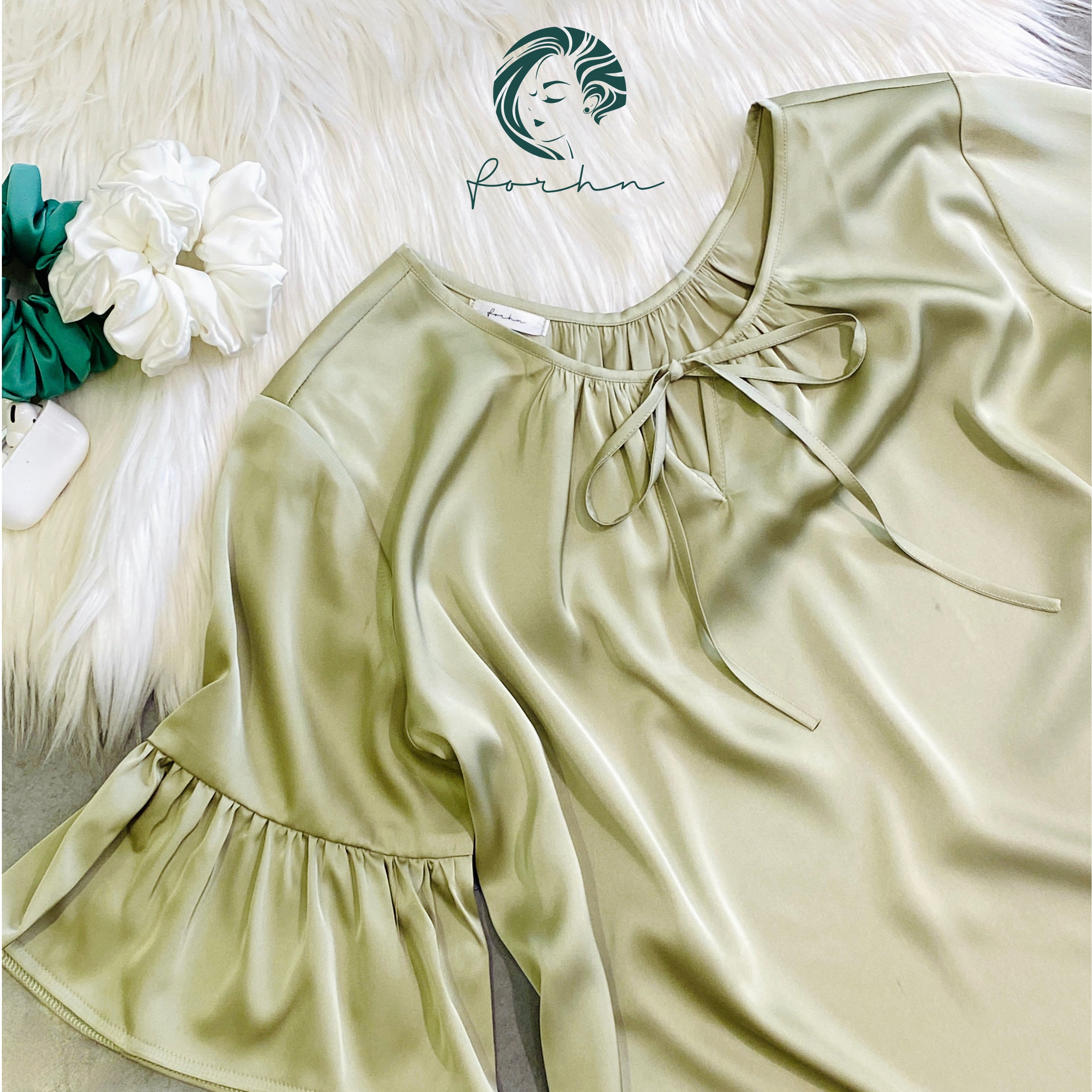 Moonla Ruffle Sleeve Nightgown, Romantic Satin Dress, Feminine Sleep Dress