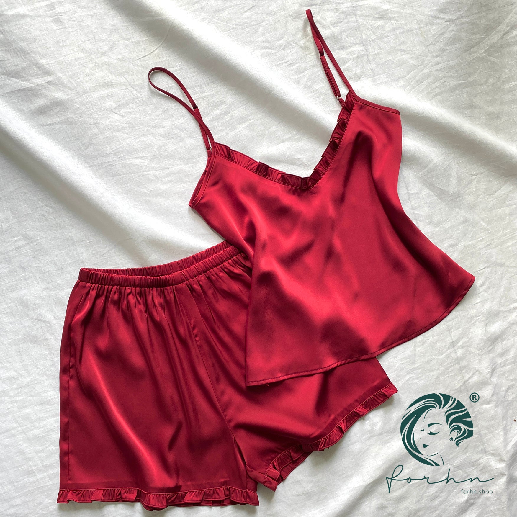 Satin Cami and Shorts: Bridal Party Pajamas, Bride & Bachelorette Gift JULIE