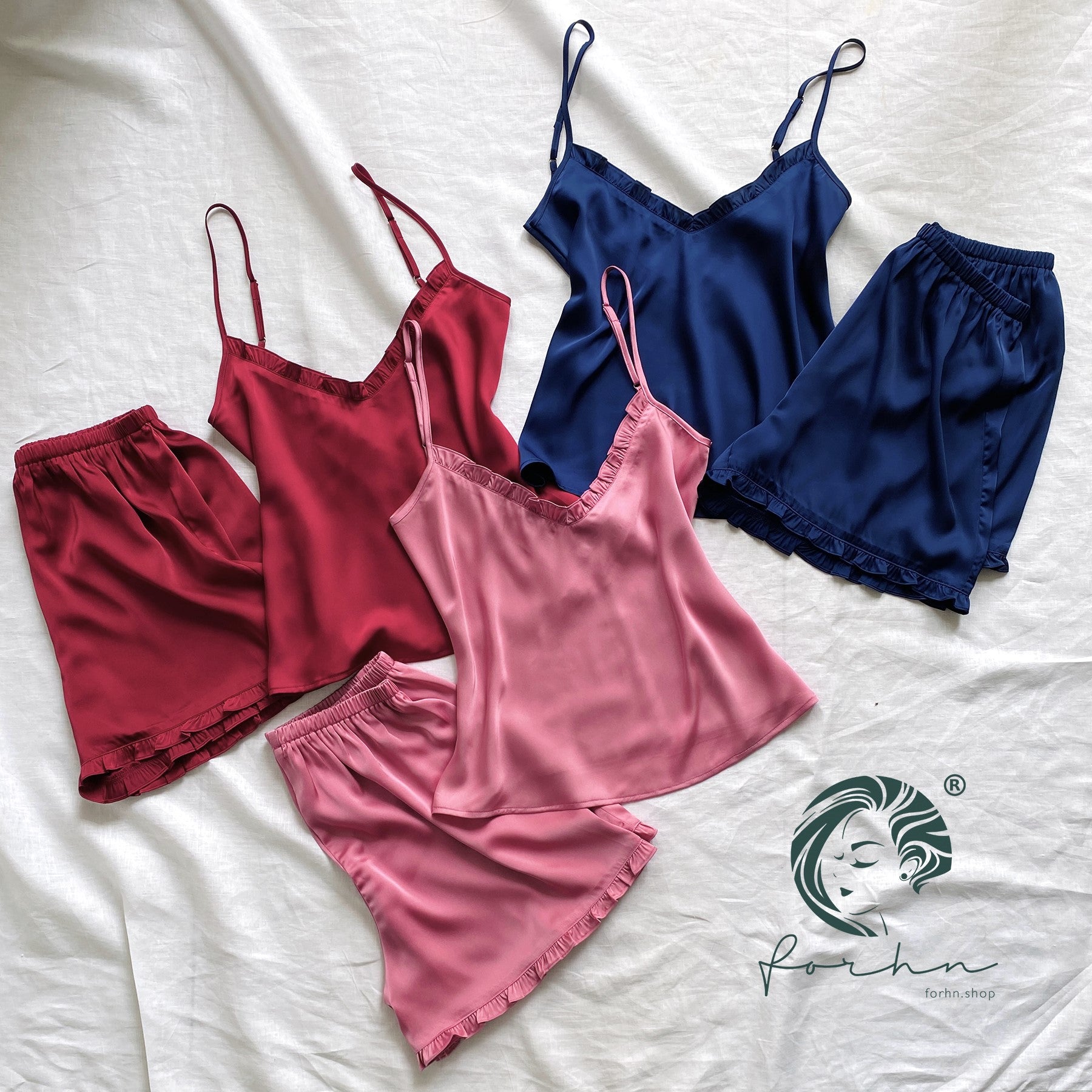Satin Cami and Shorts: Bridal Party Pajamas, Bride & Bachelorette Gift JULIE