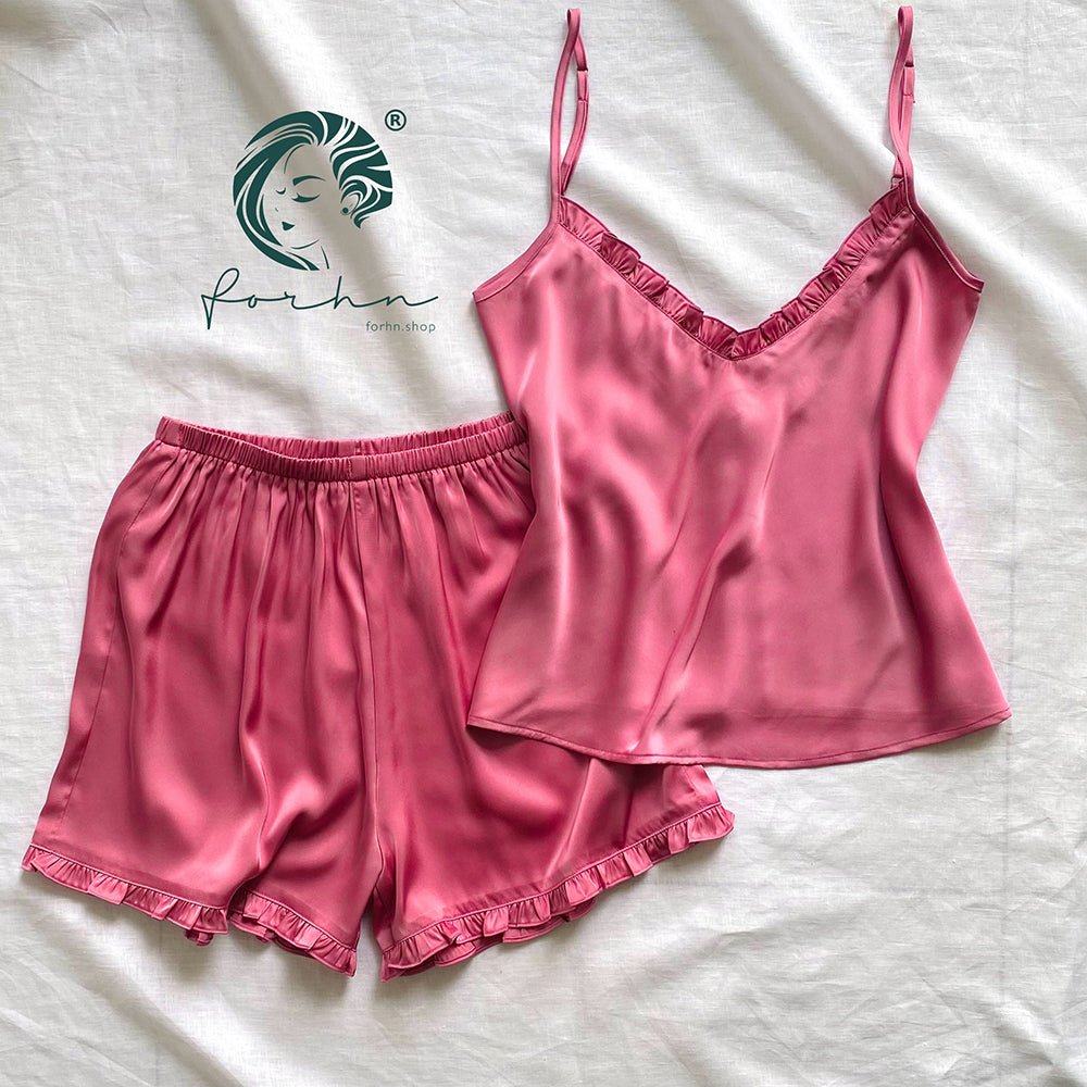 Satin Cami and Shorts: Bridal Party Pajamas, Bride & Bachelorette Gift JULIE